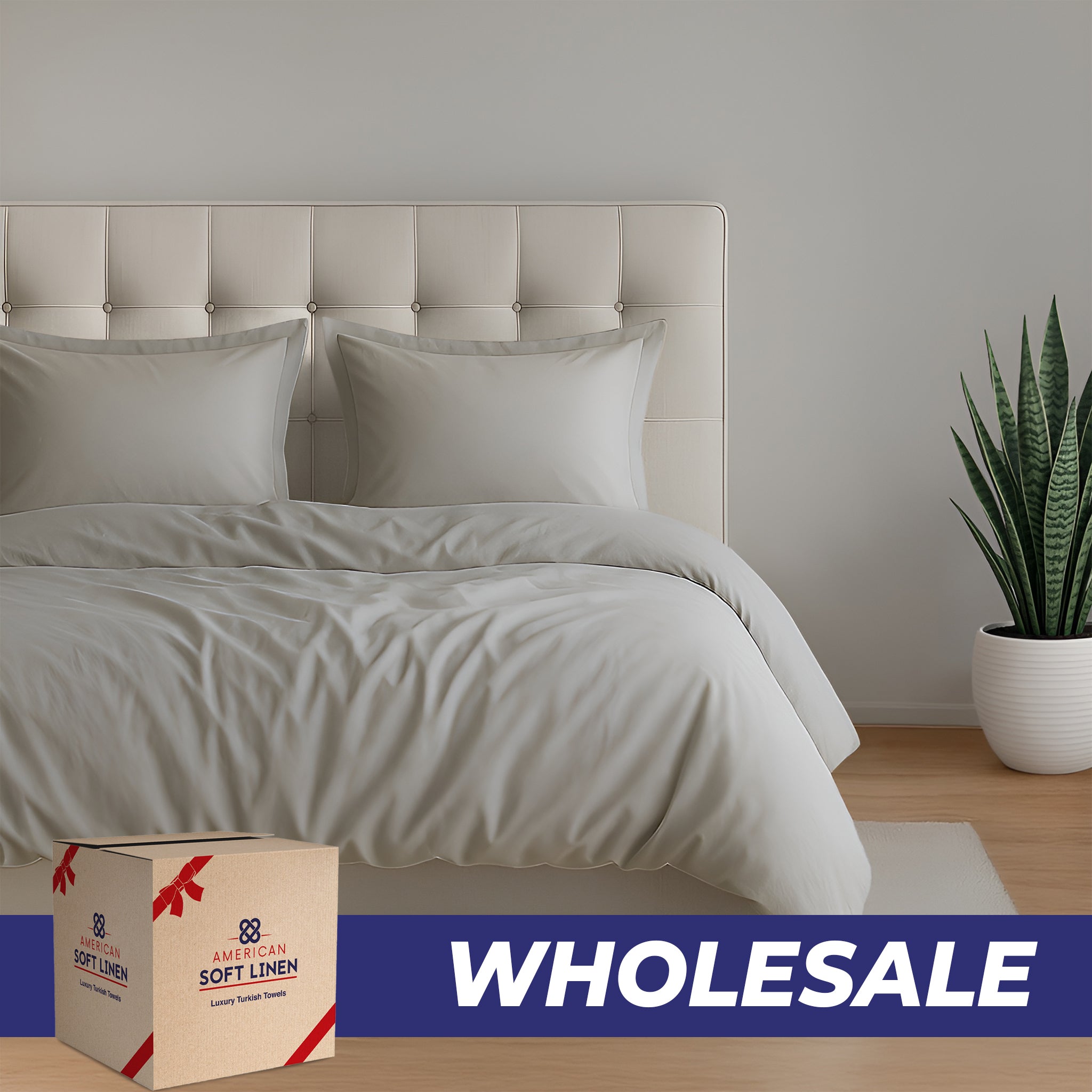 American Soft Linen Luxury 100% Cotton Sateen Weave Duvet Cover Set, Wholesale Bedding Sets