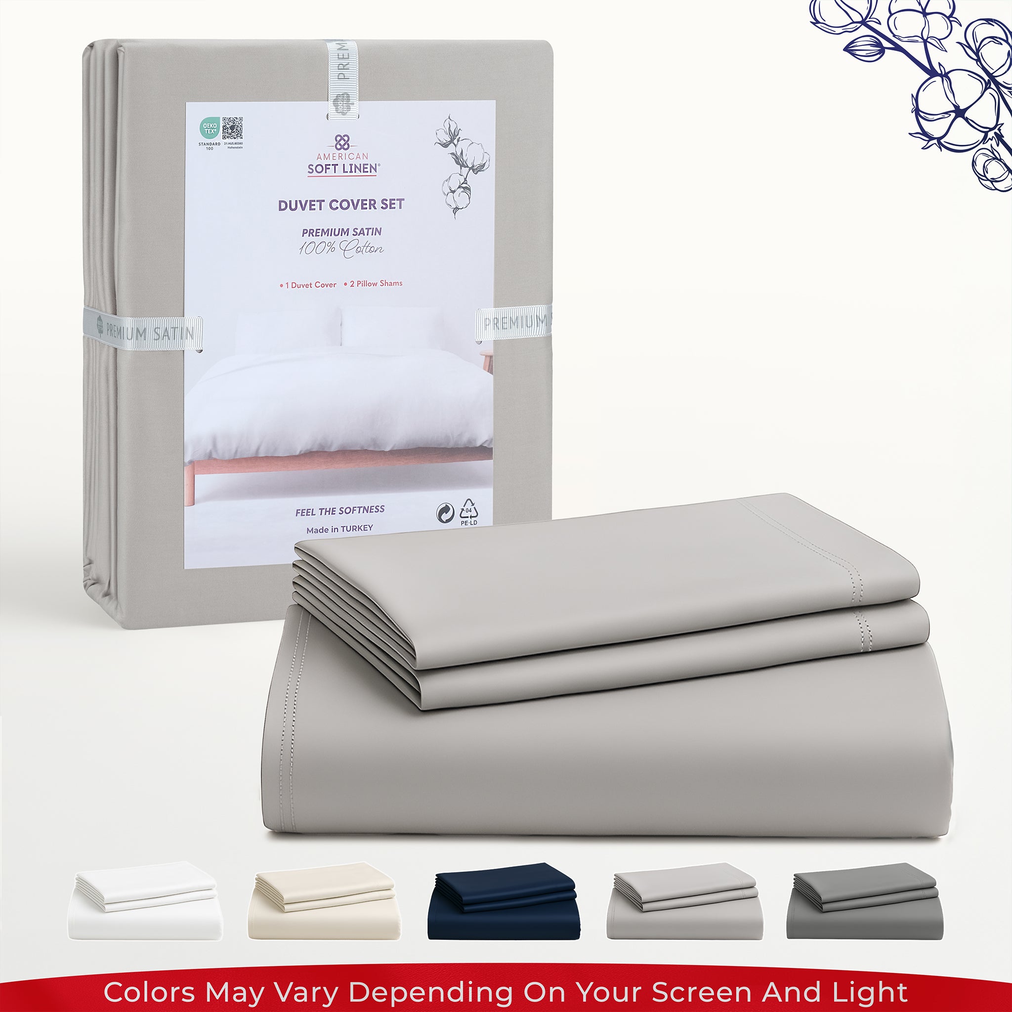 American Soft Linen Luxury 100% Cotton Sateen Weave Duvet Cover Set, Wholesale Bedding Sets