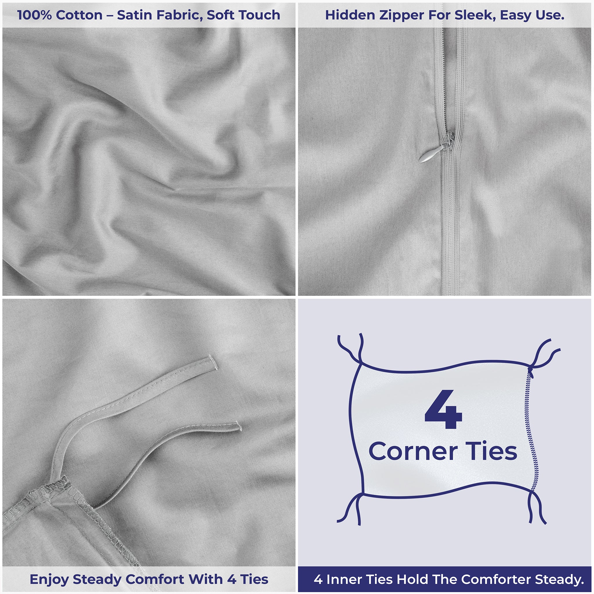 American Soft Linen Luxury 100% Cotton Sateen Weave Duvet Cover Set, Wholesale Bedding Sets