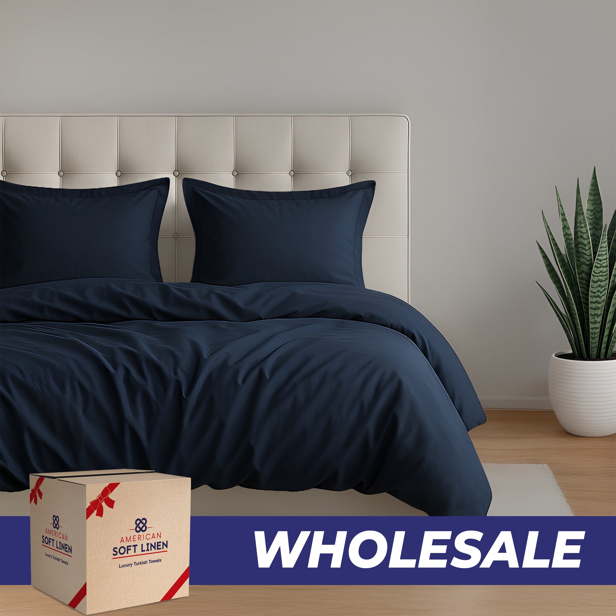 American Soft Linen Luxury 100% Cotton Sateen Weave Duvet Cover Set, Wholesale Bedding Sets