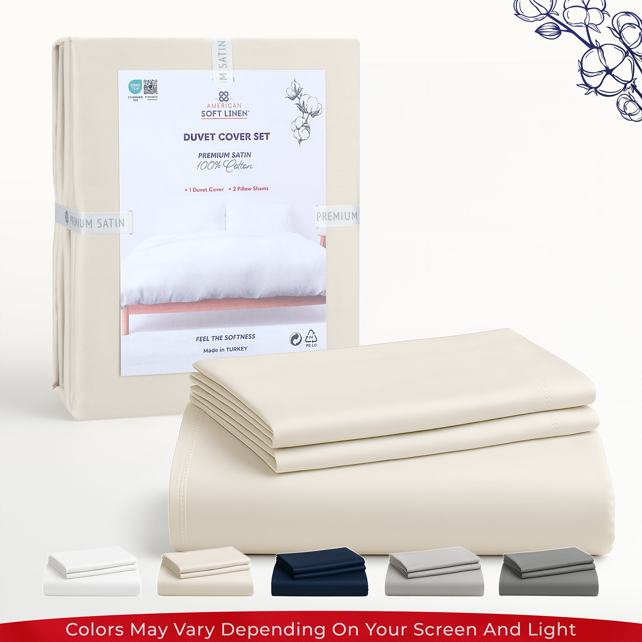 American Soft Linen Luxury 100% Cotton Sateen Weave Duvet Cover Set, Wholesale Bedding Sets