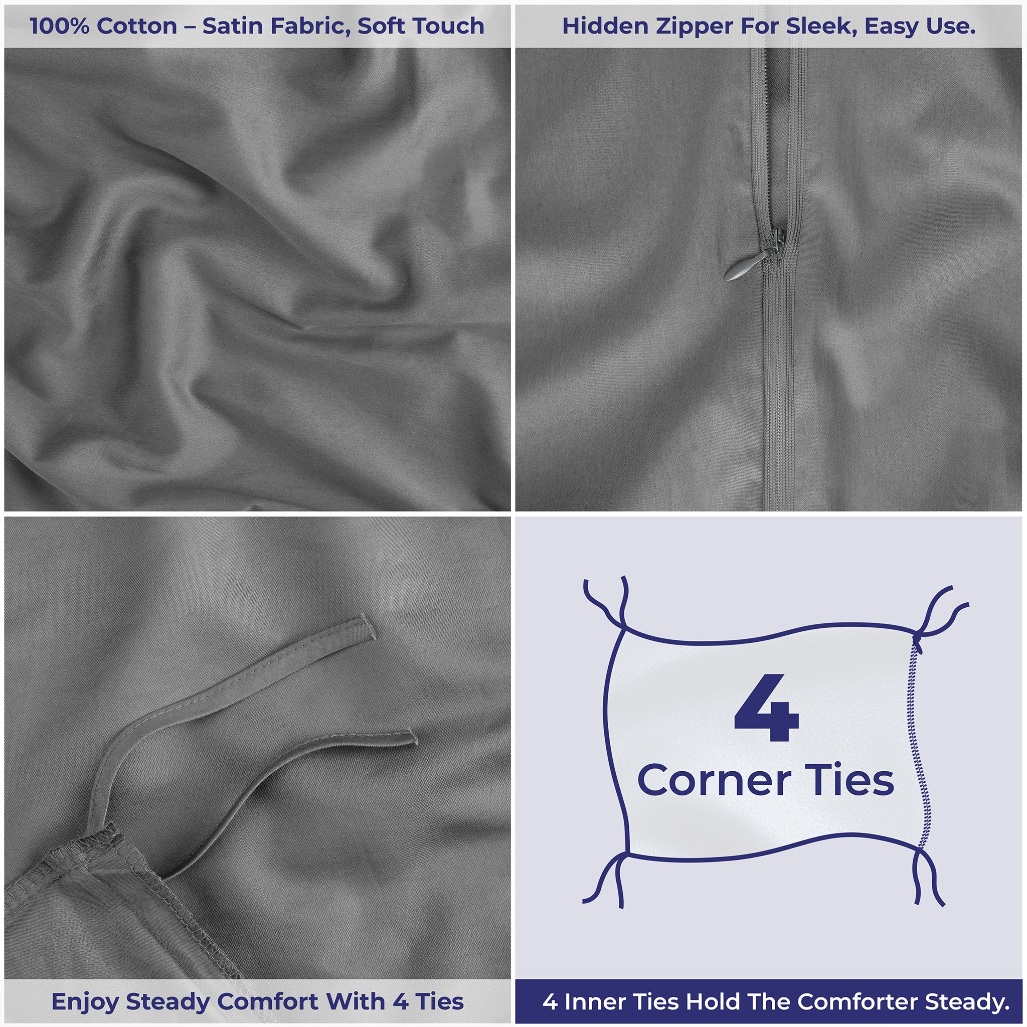 American Soft Linen Luxury 100% Cotton Sateen Weave Duvet Cover Set, Wholesale Bedding Sets