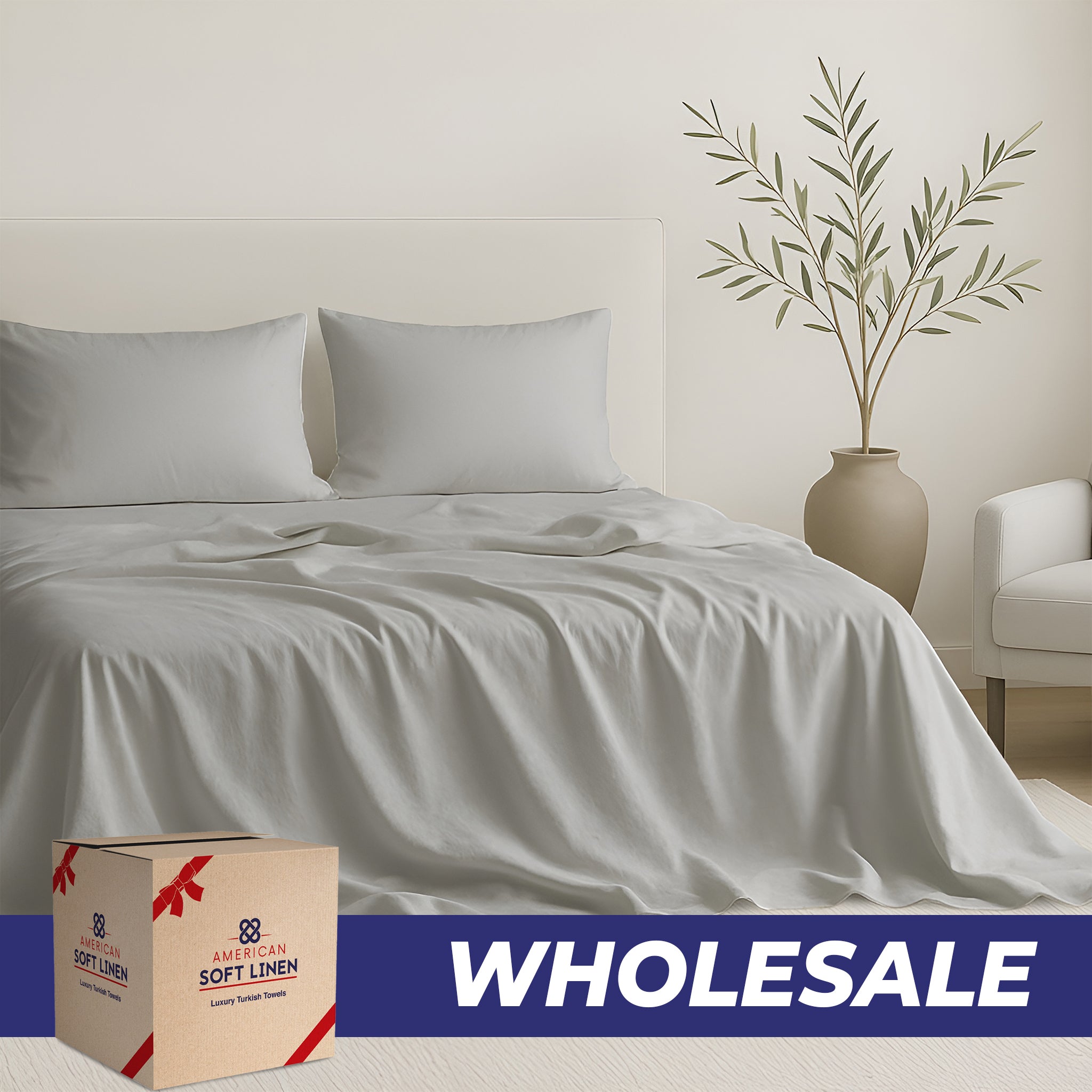 American Soft Linen Luxury 100% Cotton Sateen Weave Sheets Set - Wholesale Bed Sheet Sets