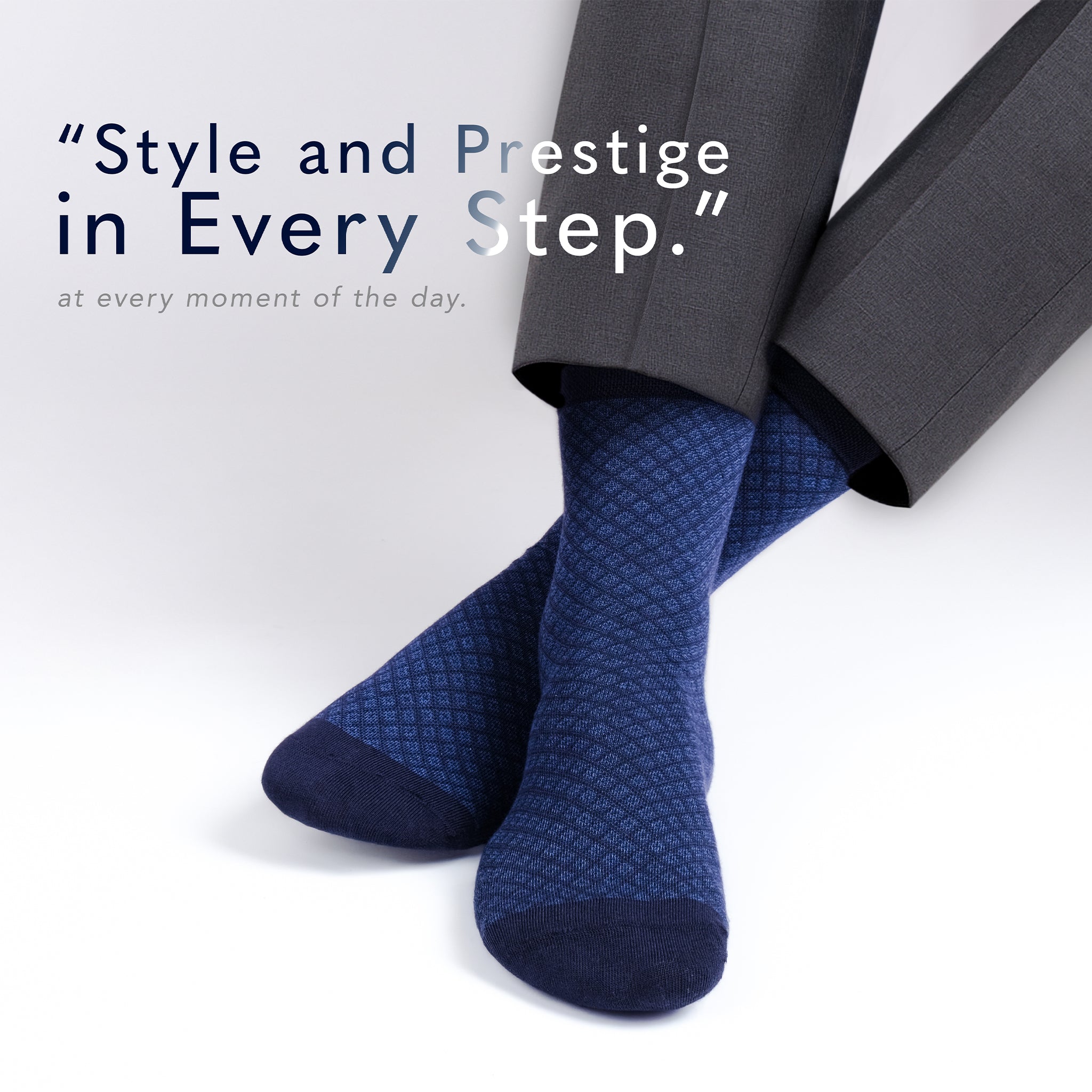 American Soft Linen men’s luxury patterned crew dress socks in premium gift box organizer, 5 pack blue