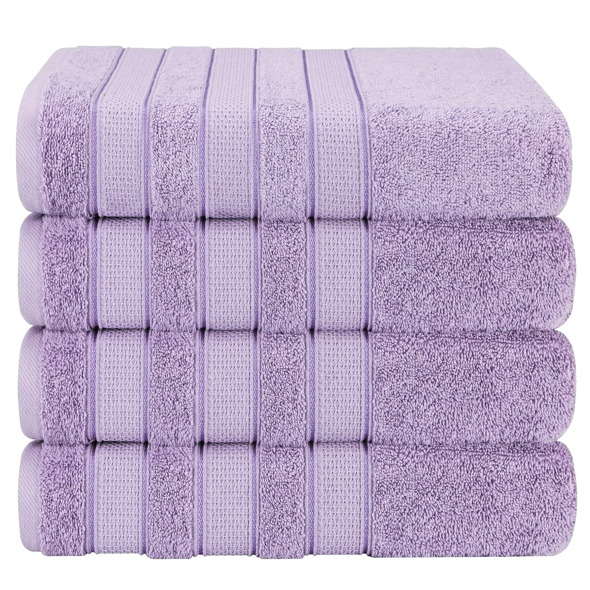American Soft Linen Salem 4-Pack Bath Towel Sets, 100% Cotton Luxury Turkish Towels, Super Soft, Absorbent, Premium Wholesale Bath Towels - Lilac 1