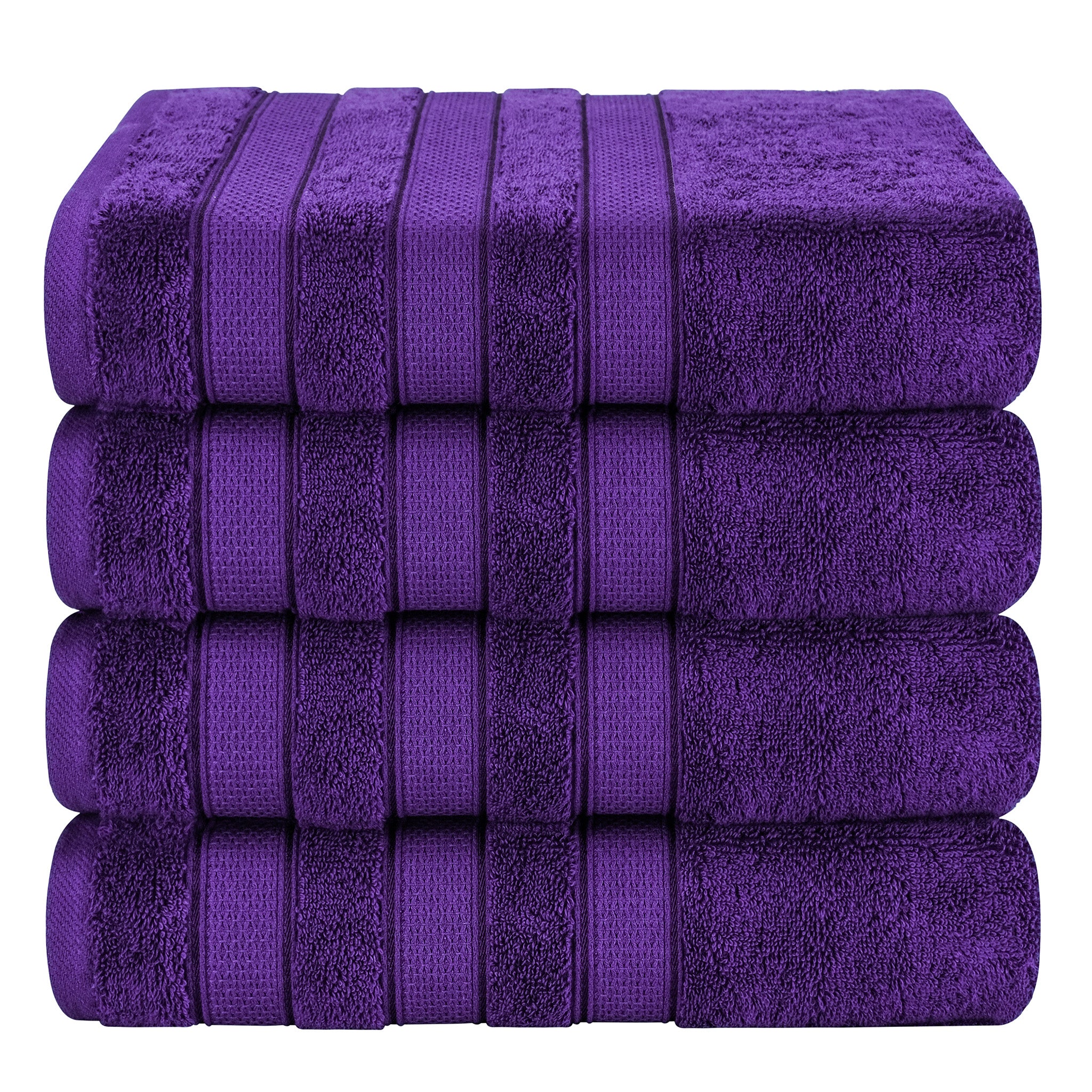 American Soft Linen Salem 4-Pack Bath Towel Sets, 100% Cotton Luxury Turkish Towels, Super Soft, Absorbent, Premium Wholesale Bath Towels - Purple 1