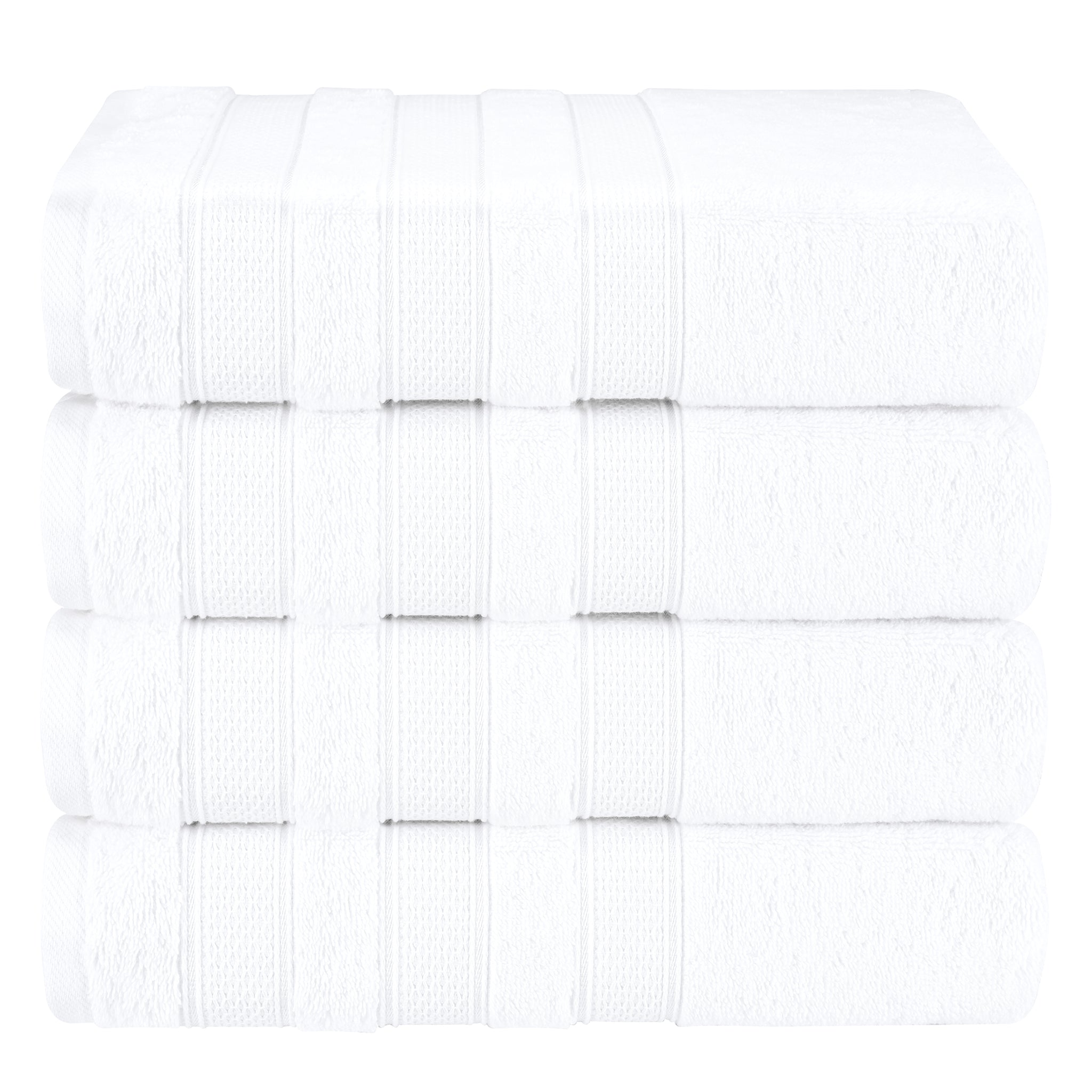 American Soft Linen Salem 4-Pack Bath Towel Sets, 100% Cotton Luxury Turkish Towels, Super Soft, Absorbent, Premium Wholesale Bath Towels - White 1