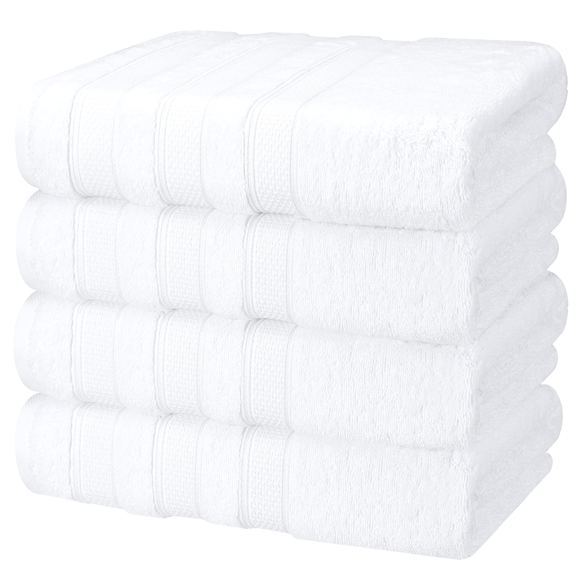 American Soft Linen Salem 4-Pack Bath Towel Sets, 100% Cotton Luxury Turkish Towels, Super Soft, Absorbent, Premium Wholesale Bath Towels - White 5