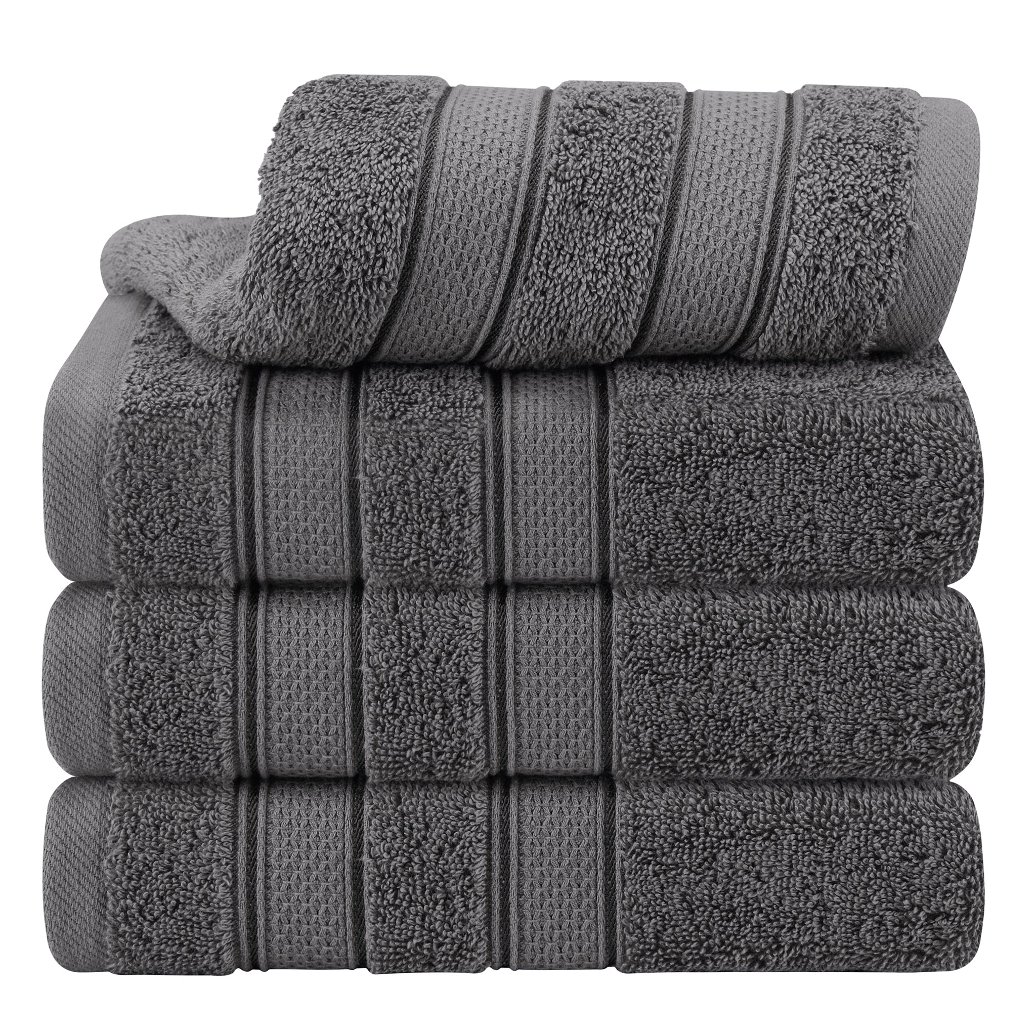 American Soft Linen Salem 4-Pack Hand Towel Sets, 100% Cotton Luxury Turkish Towels, Super Soft, Absorbent, Premium Wholesale Hand Towels - Gray 1