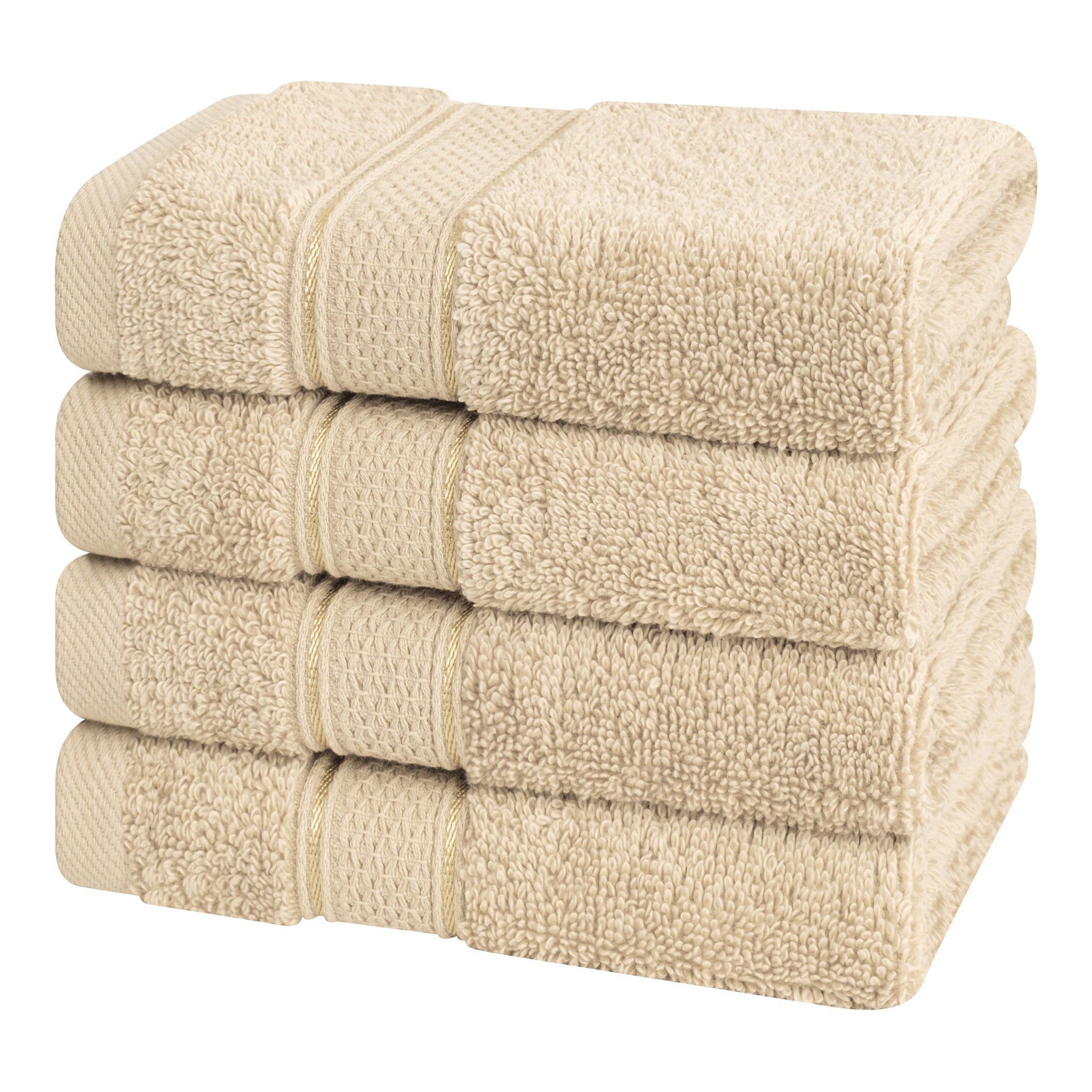 American Soft Linen 100% Cotton, Salem 4 Piece Washcloth Set for Bathroom and Kitchen