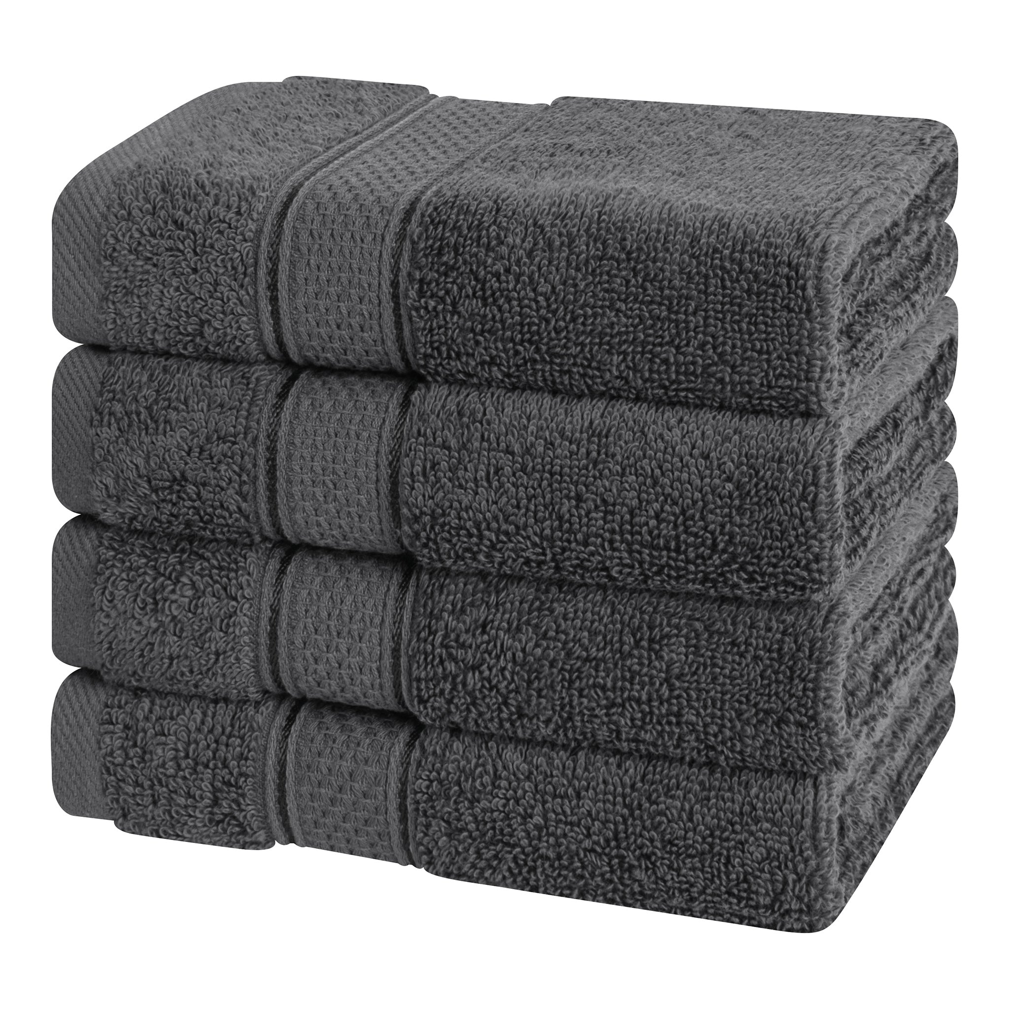 American Soft Linen 100% Cotton, Salem 4 Piece Washcloth Set for Bathroom and Kitchen