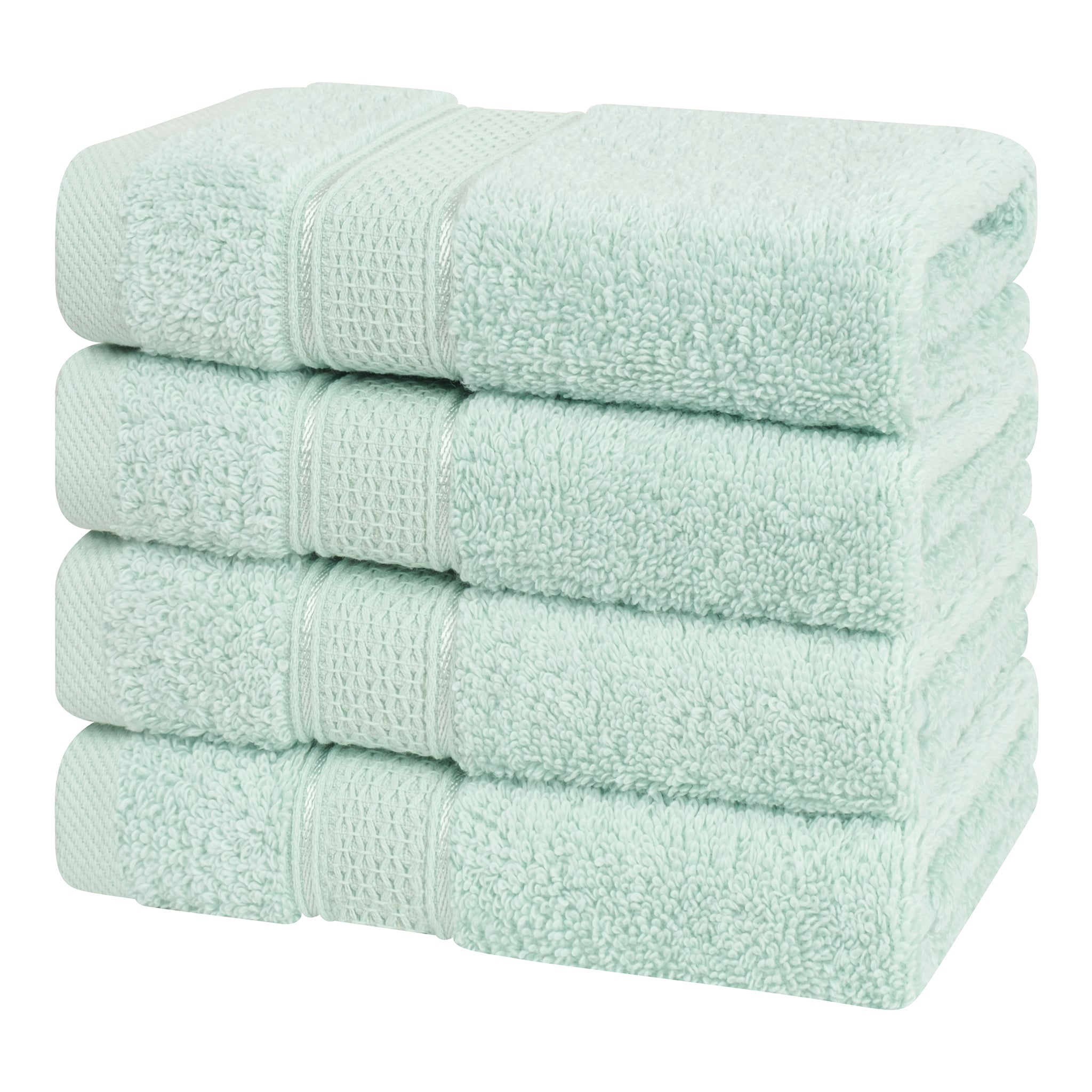 American Soft Linen 100% Cotton, Salem 4 Piece Washcloth Set for Bathroom and Kitchen