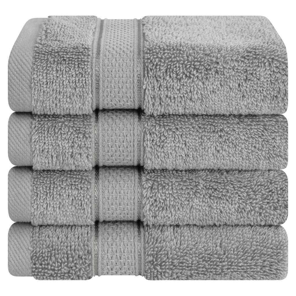 American Soft Linen 100% Cotton, Salem 4 Piece Washcloth Set for Bathroom and Kitchen