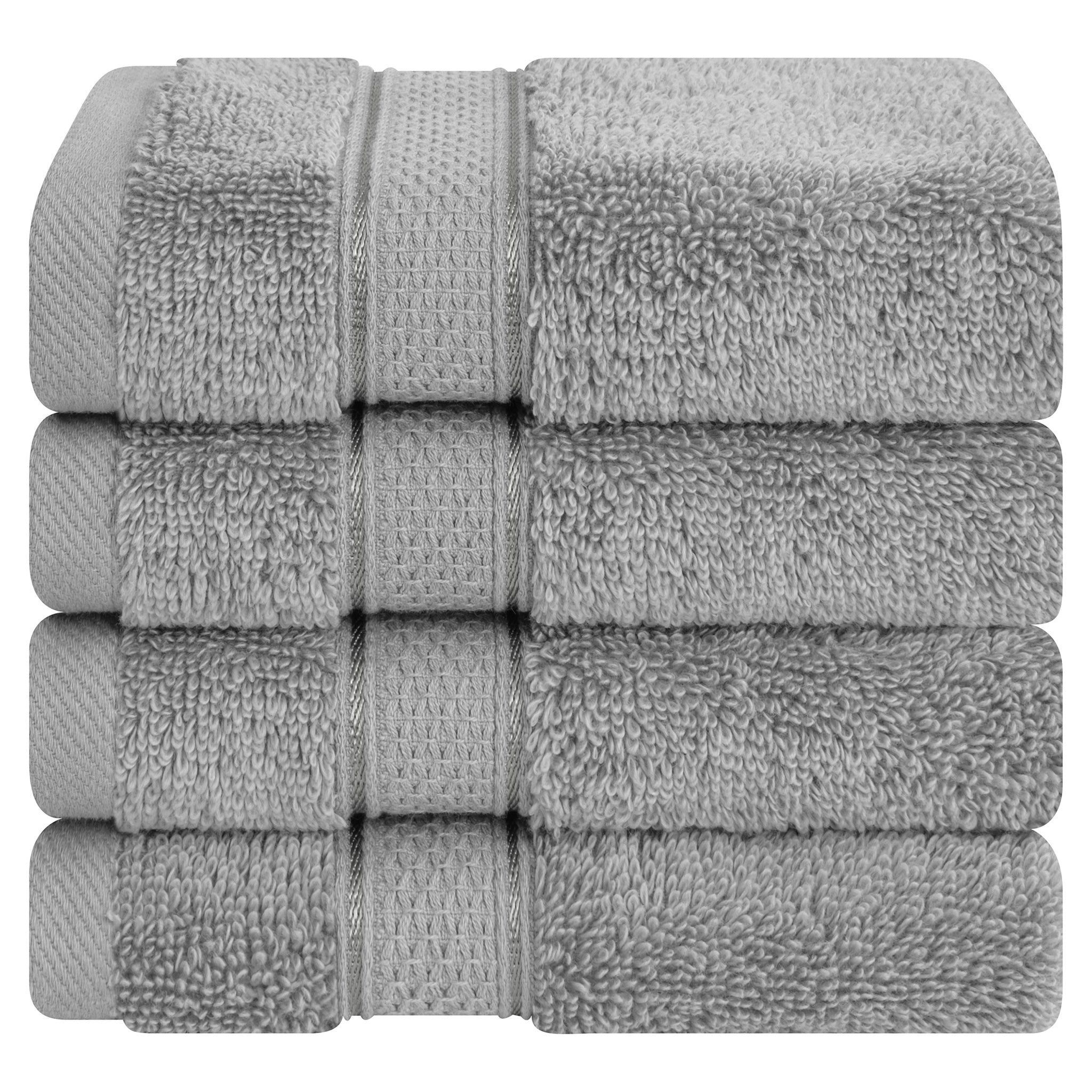 American Soft Linen 100% Cotton, Salem 4 Piece Washcloth Set for Bathroom and Kitchen