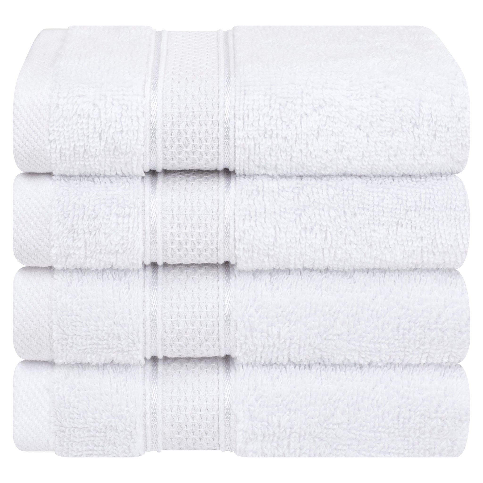 American Soft Linen 100% Cotton, Salem 4 Piece Washcloth Set for Bathroom and Kitchen