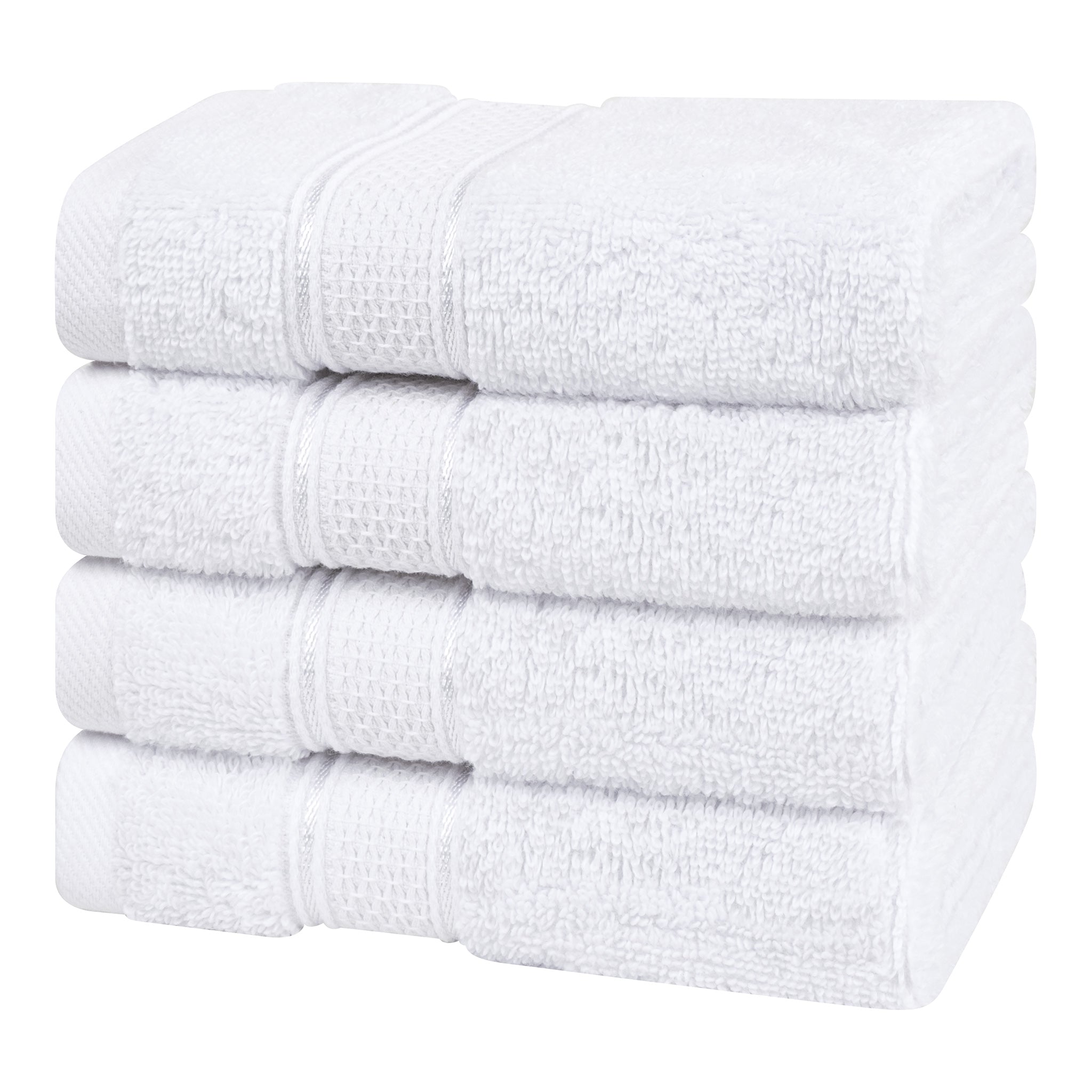 American Soft Linen 100% Cotton, Salem 4 Piece Washcloth Set for Bathroom and Kitchen