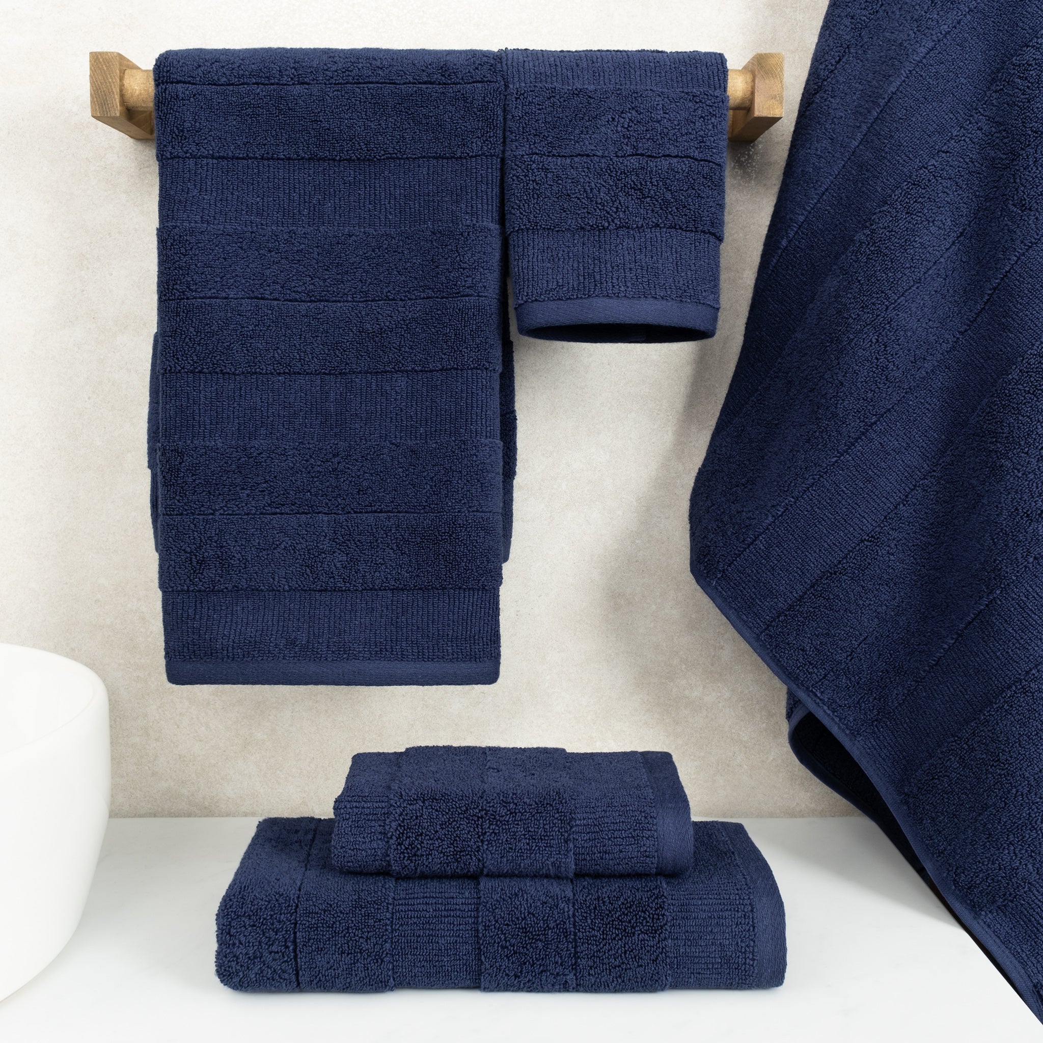 American Soft Linen Sense Collection 100% Micro Cotton Premium 6 Piece Towel Set, 600 GSM Ultra Soft and Plush Towels for Bathroom