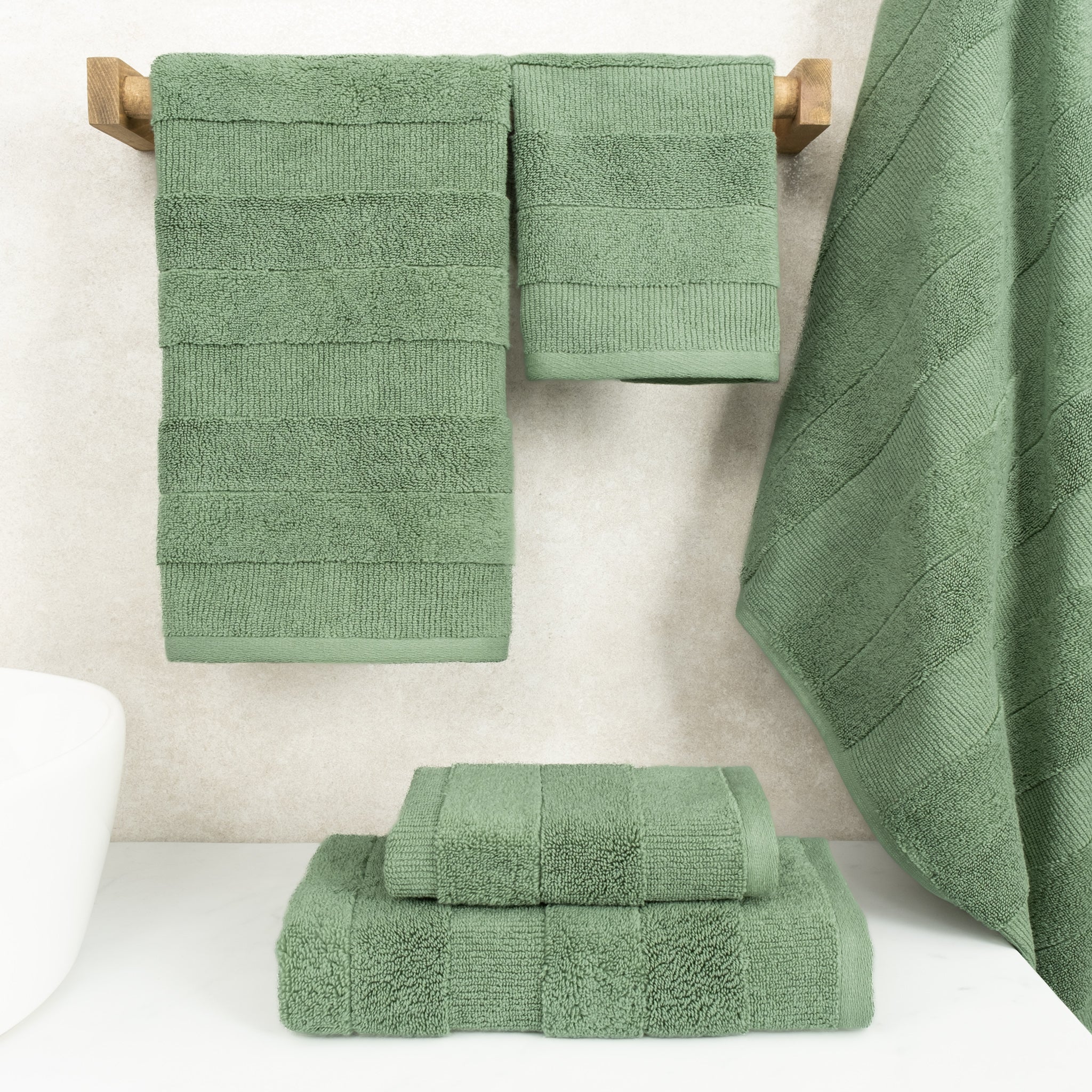 American Soft Linen Sense Collection 100% Micro Cotton Premium 6 Piece Towel Set, 600 GSM Ultra Soft and Plush Towels for Bathroom