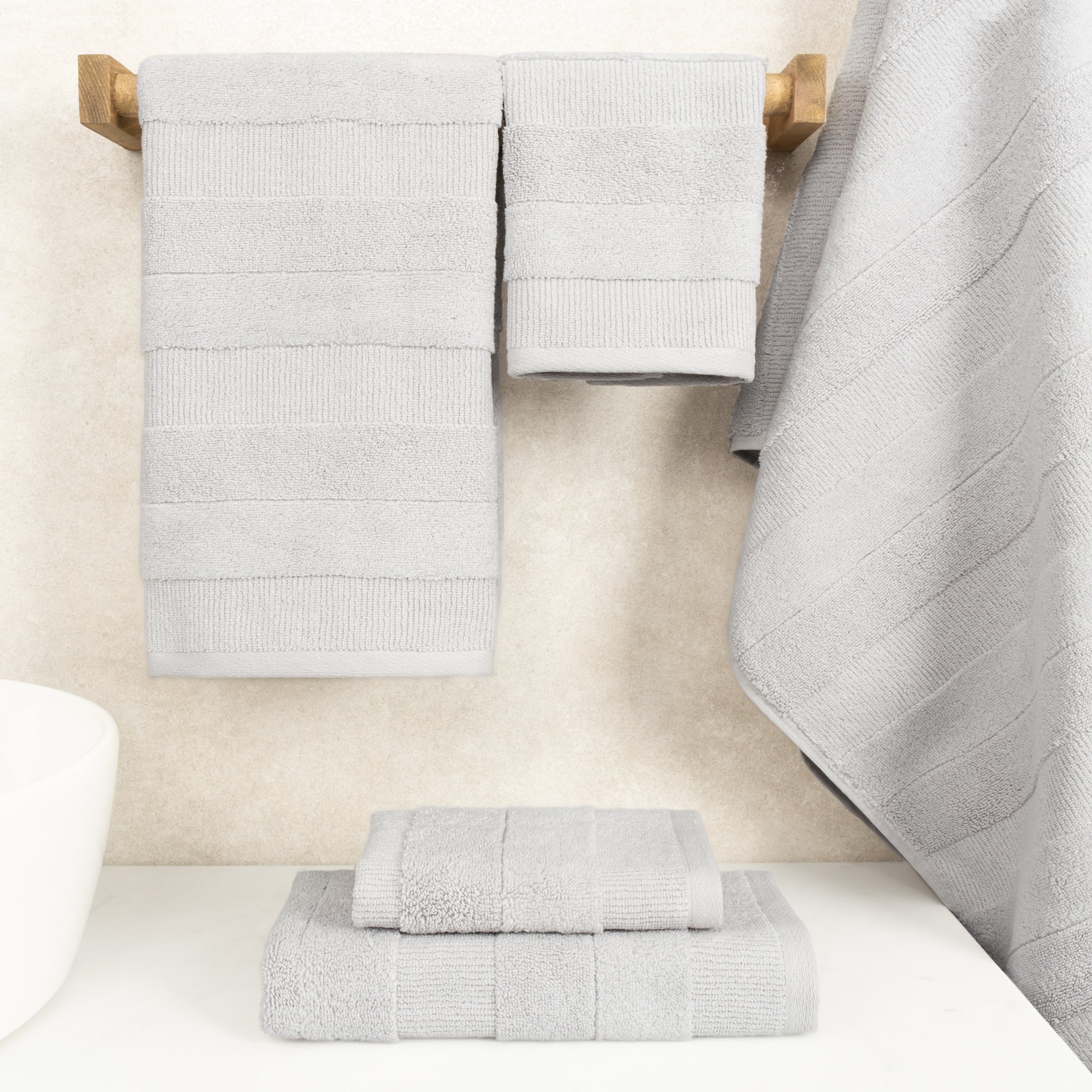 American Soft Linen Sense Collection 100% Micro Cotton Premium 6 Piece Towel Set, 600 GSM Ultra Soft and Plush Towels for Bathroom