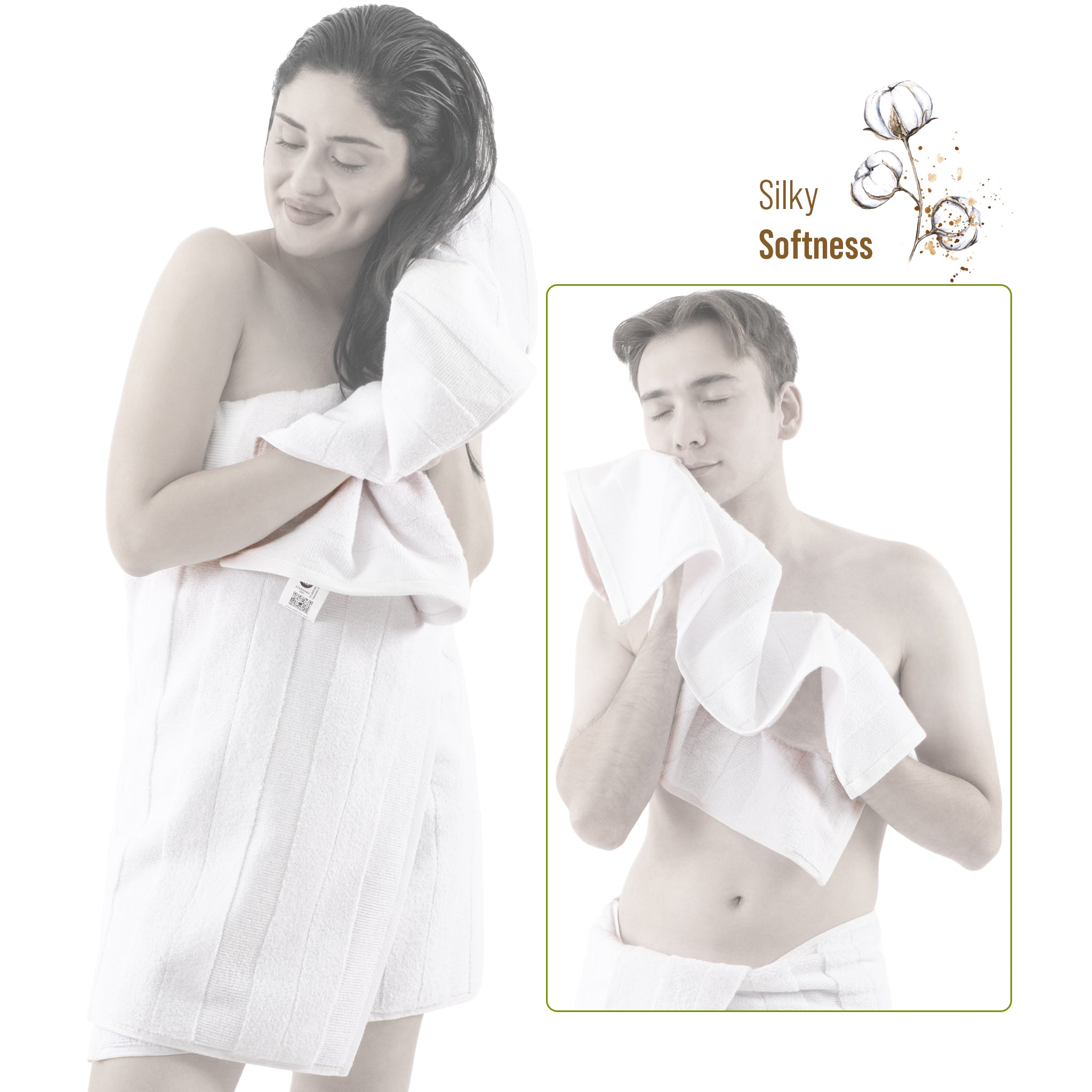 American Soft Linen Sense Collection 100% Micro Cotton Premium 6 Piece Towel Set, 600 GSM Ultra Soft and Plush Towels for Bathroom