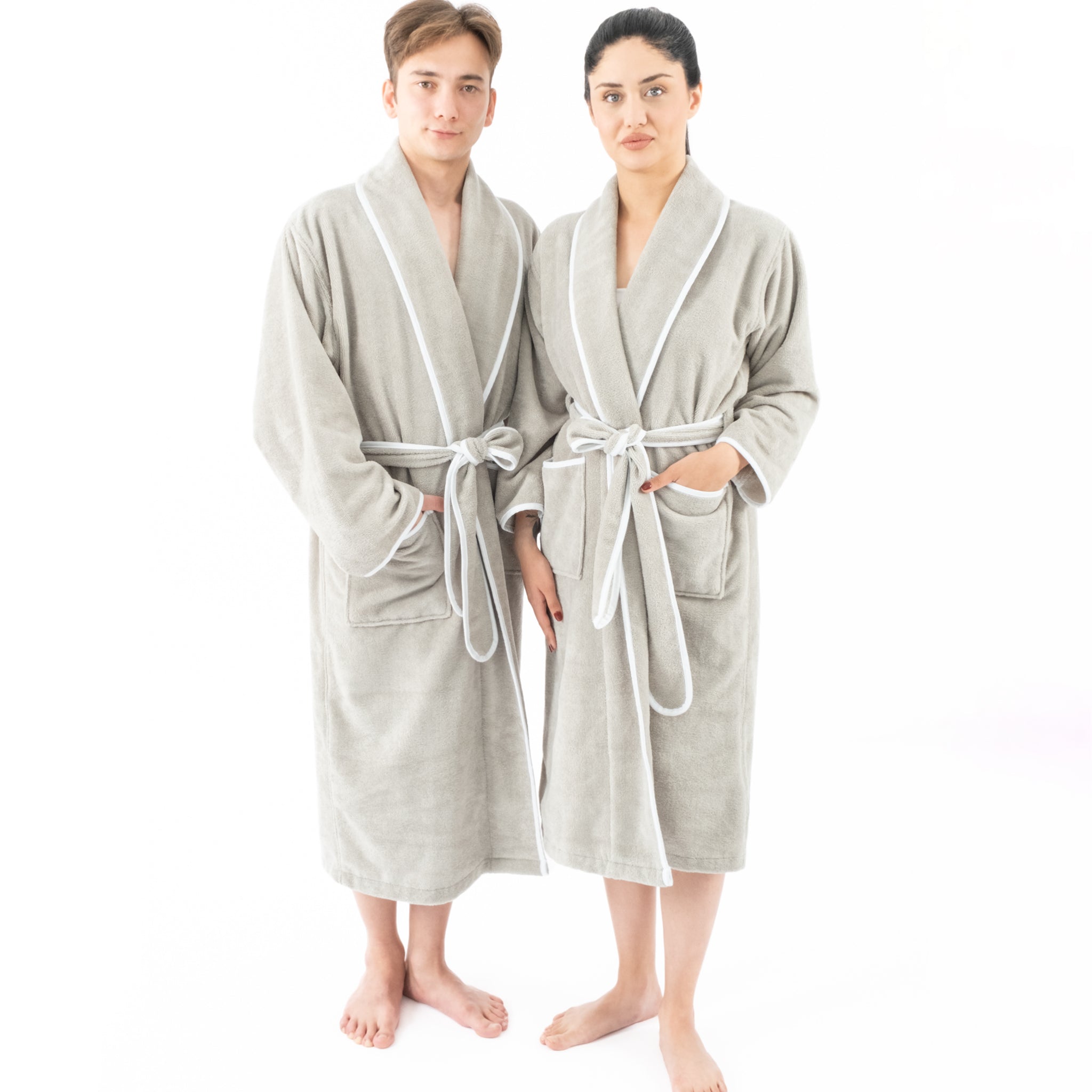 American Soft Linen Triga - Bamboo Robes for Women and Men, Unisex Plush Spa Lounging Bathrobe, 1 Piece Cozy Robe for Couples After Shower