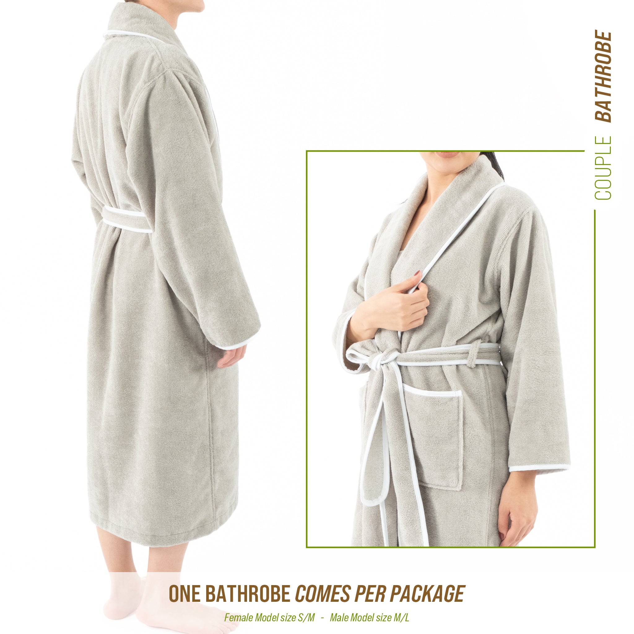 American Soft Linen Triga - Bamboo Robes for Women and Men, Unisex Plush Spa Lounging Bathrobe, 1 Piece Cozy Robe for Couples After Shower