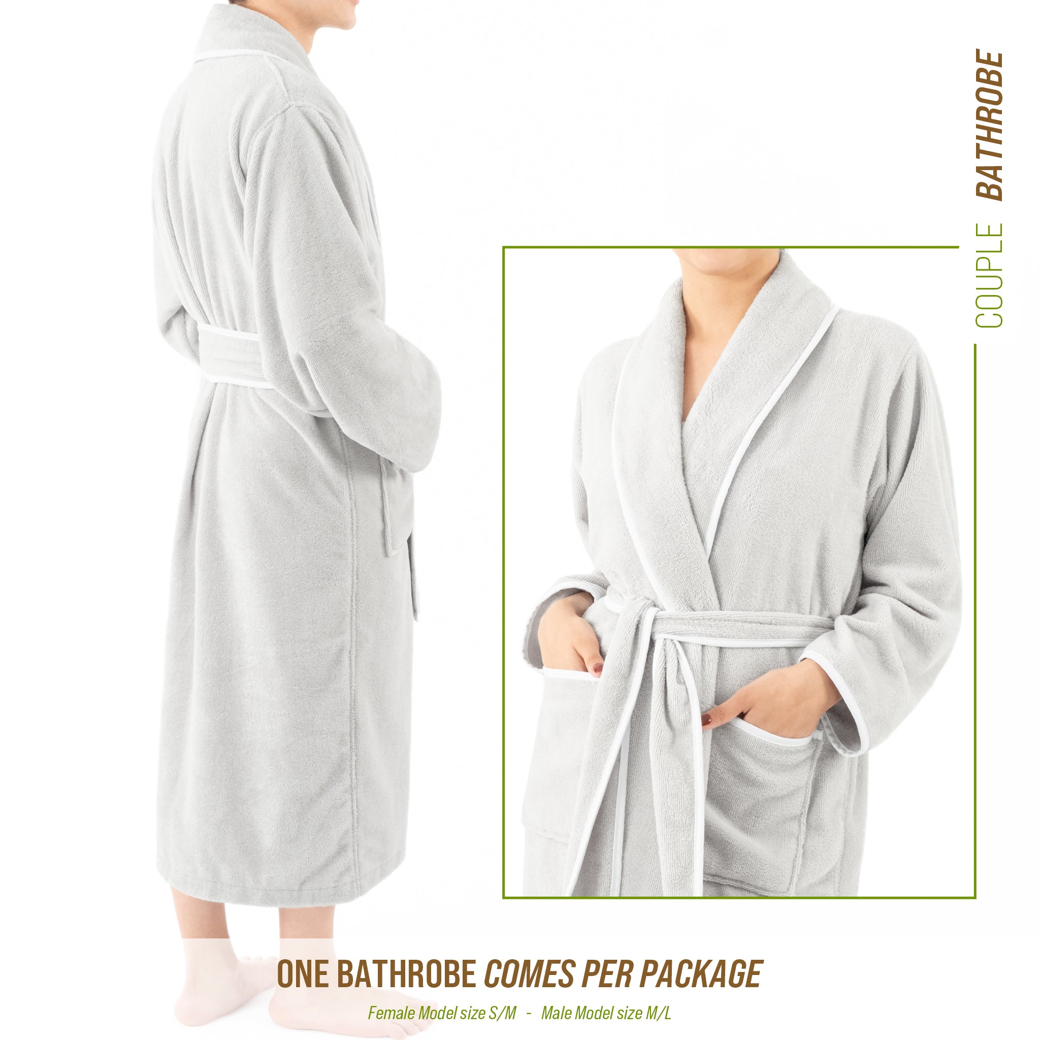 American Soft Linen Triga - Bamboo Robes for Women and Men, Unisex Plush Spa Lounging Bathrobe, 1 Piece Cozy Robe for Couples After Shower