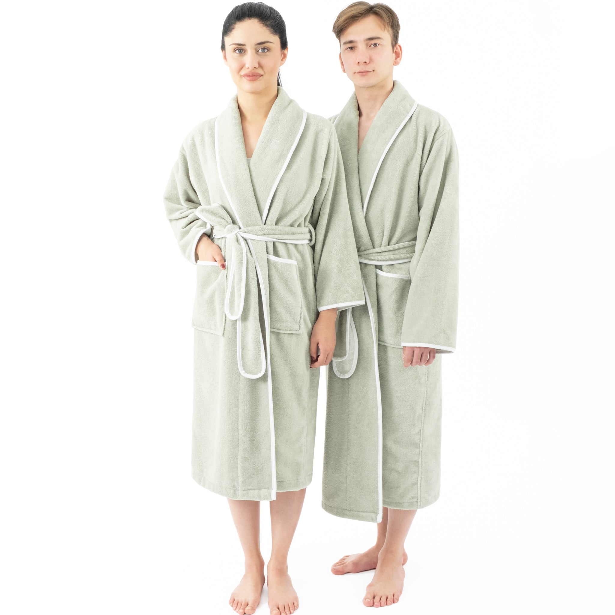 American Soft Linen Triga - Bamboo Robes for Women and Men, Unisex Plush Spa Lounging Bathrobe, 1 Piece Cozy Robe for Couples After Shower