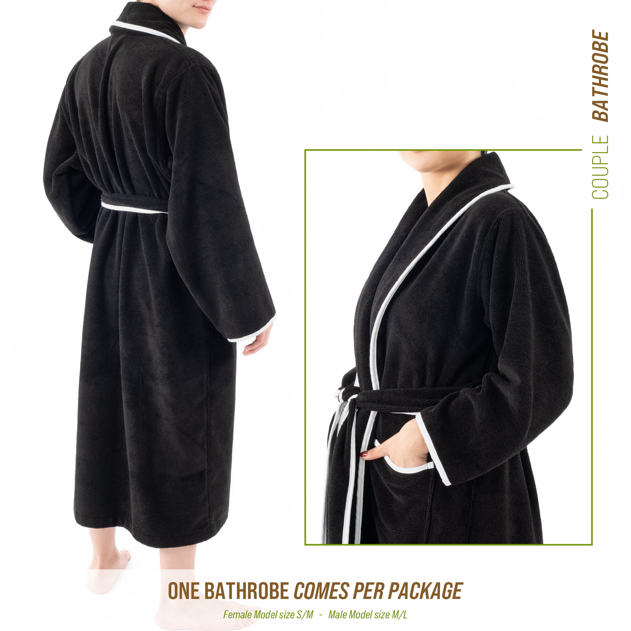 American Soft Linen Triga - Bamboo Robes for Women and Men, Unisex Plush Spa Lounging Bathrobe, 1 Piece Cozy Robe for Couples After Shower