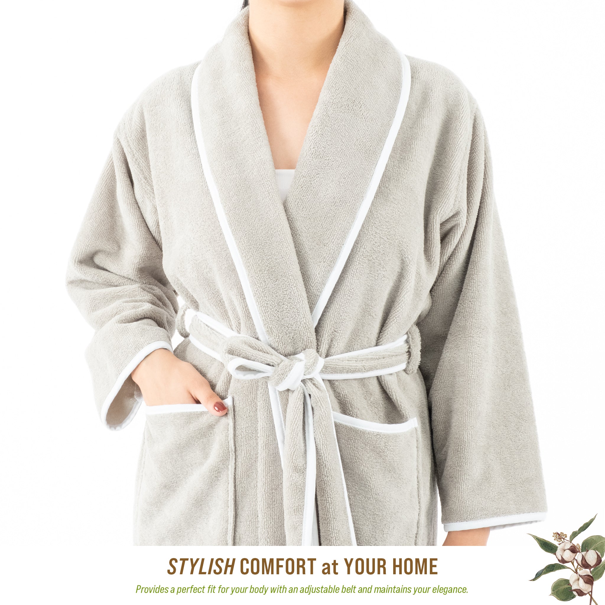 American Soft Linen Triga - Bamboo Robes for Women and Men, Unisex Plush Spa Lounging Bathrobe, 1 Piece Cozy Robe for Couples After Shower