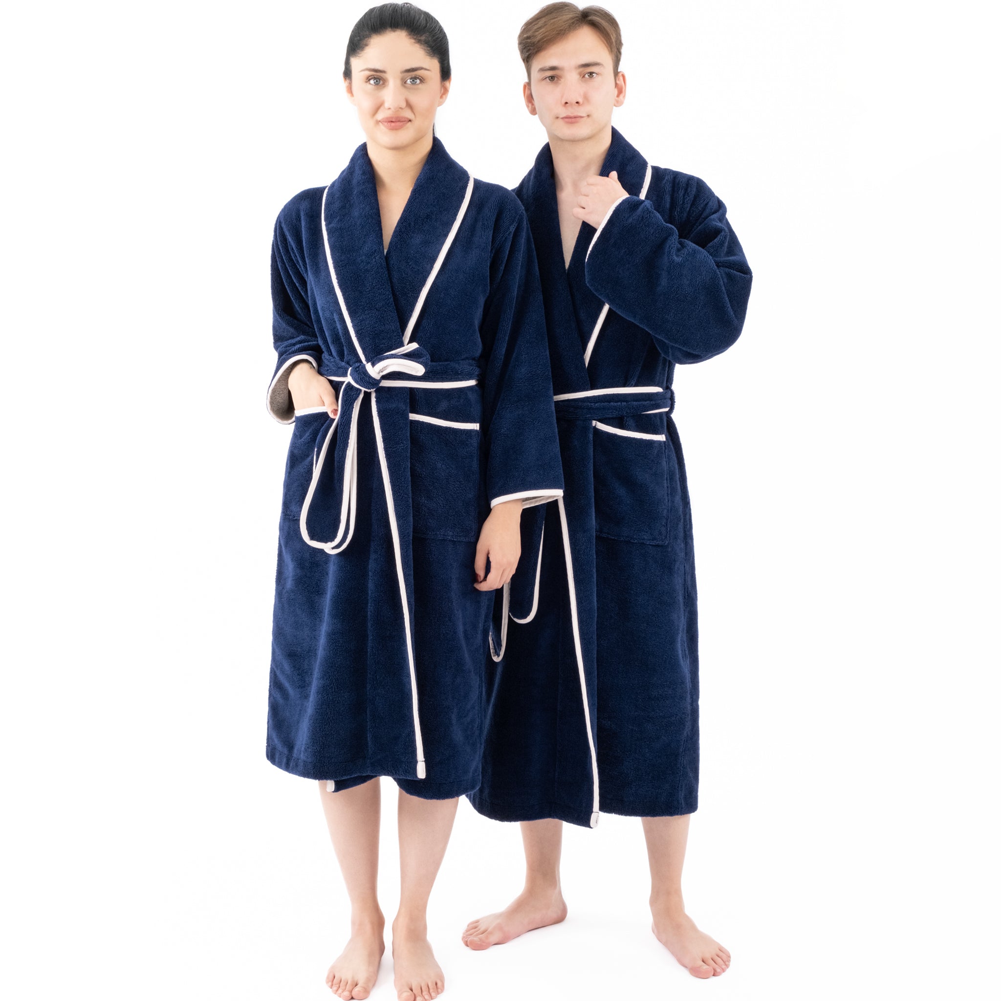 American Soft Linen Triga - Bamboo Robes for Women and Men, Unisex Plush Spa Lounging Bathrobe, 1 Piece Cozy Robe for Couples After Shower