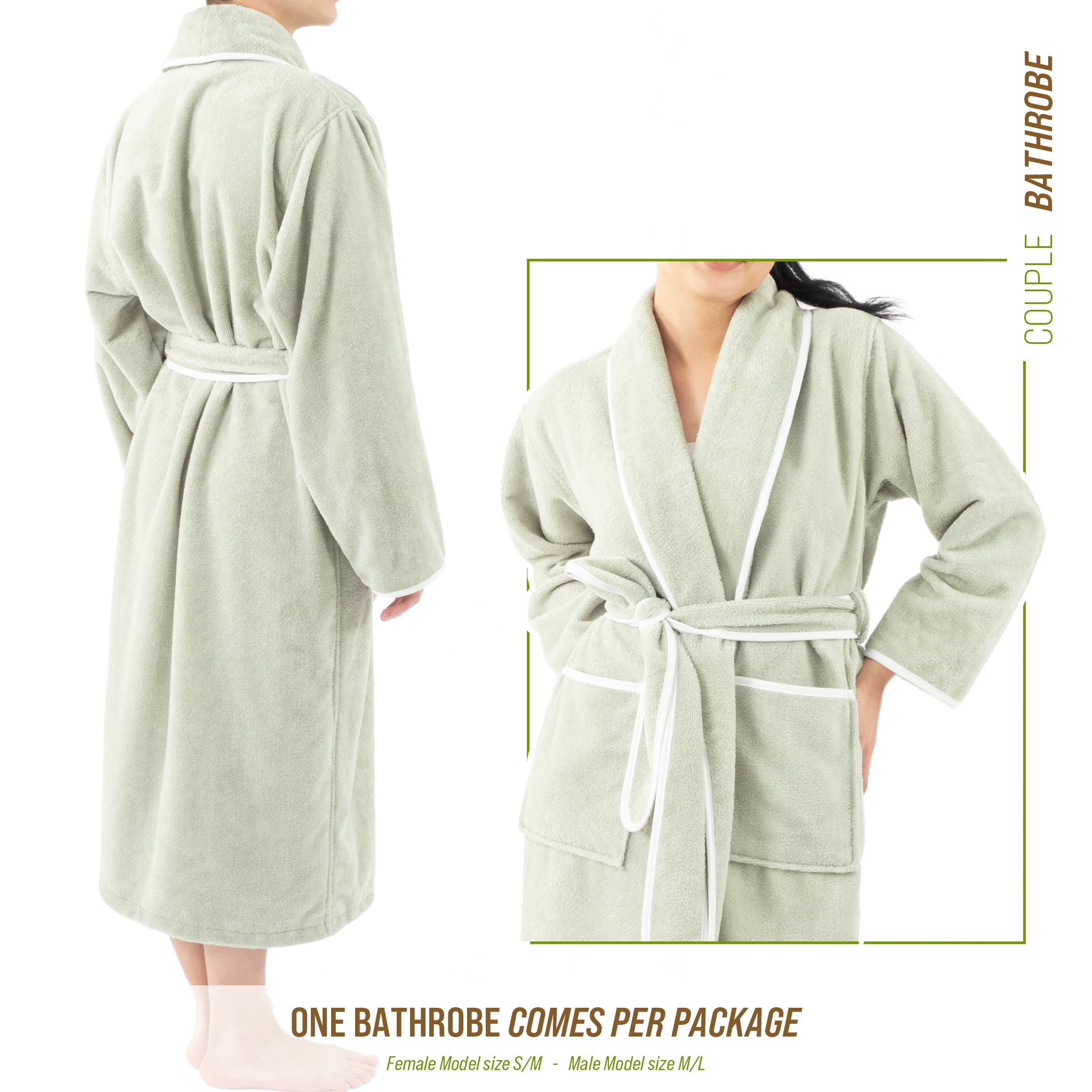 American Soft Linen Triga - Bamboo Robes for Women and Men, Unisex Plush Spa Lounging Bathrobe, 1 Piece Cozy Robe for Couples After Shower