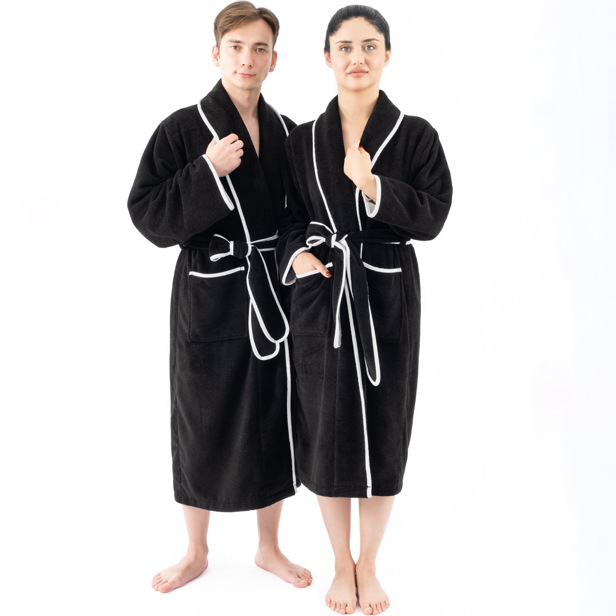 American Soft Linen Triga - Bamboo Robes for Women and Men, Unisex Plush Spa Lounging Bathrobe, 1 Piece Cozy Robe for Couples After Shower