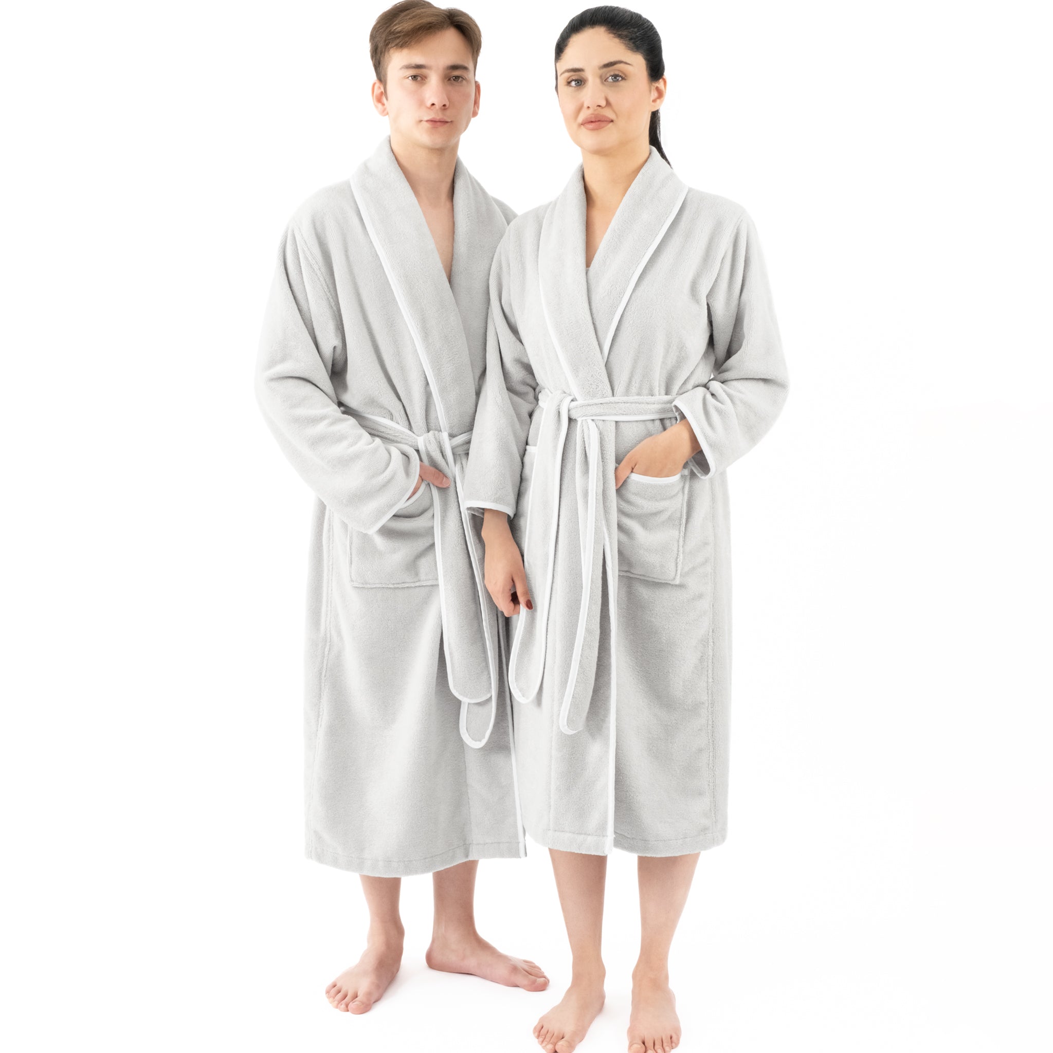 American Soft Linen Triga - Bamboo Robes for Women and Men, Unisex Plush Spa Lounging Bathrobe, 1 Piece Cozy Robe for Couples After Shower