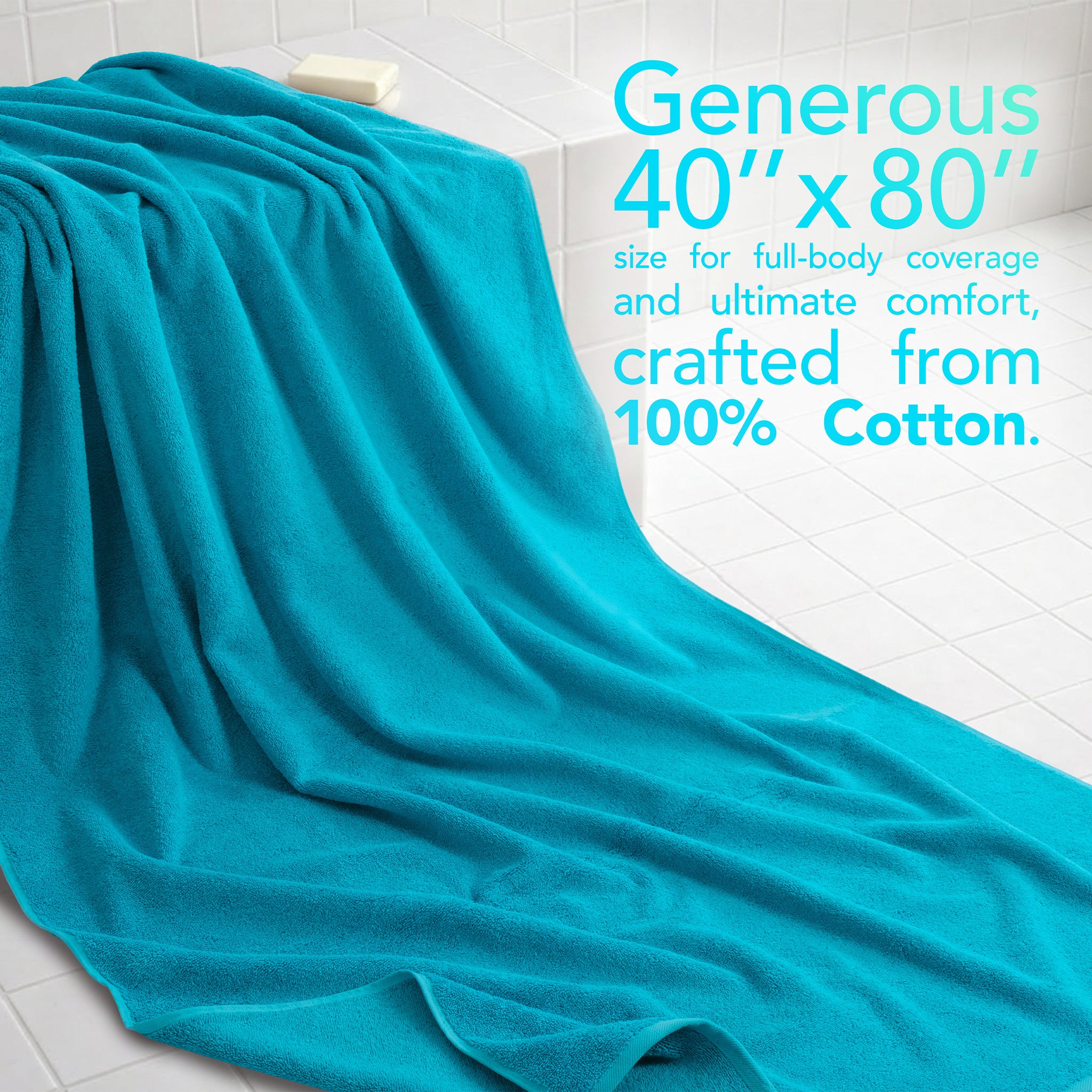 40x80 Oversized Bath Sheets – 12 Pack | Premium 600 GSM Cotton