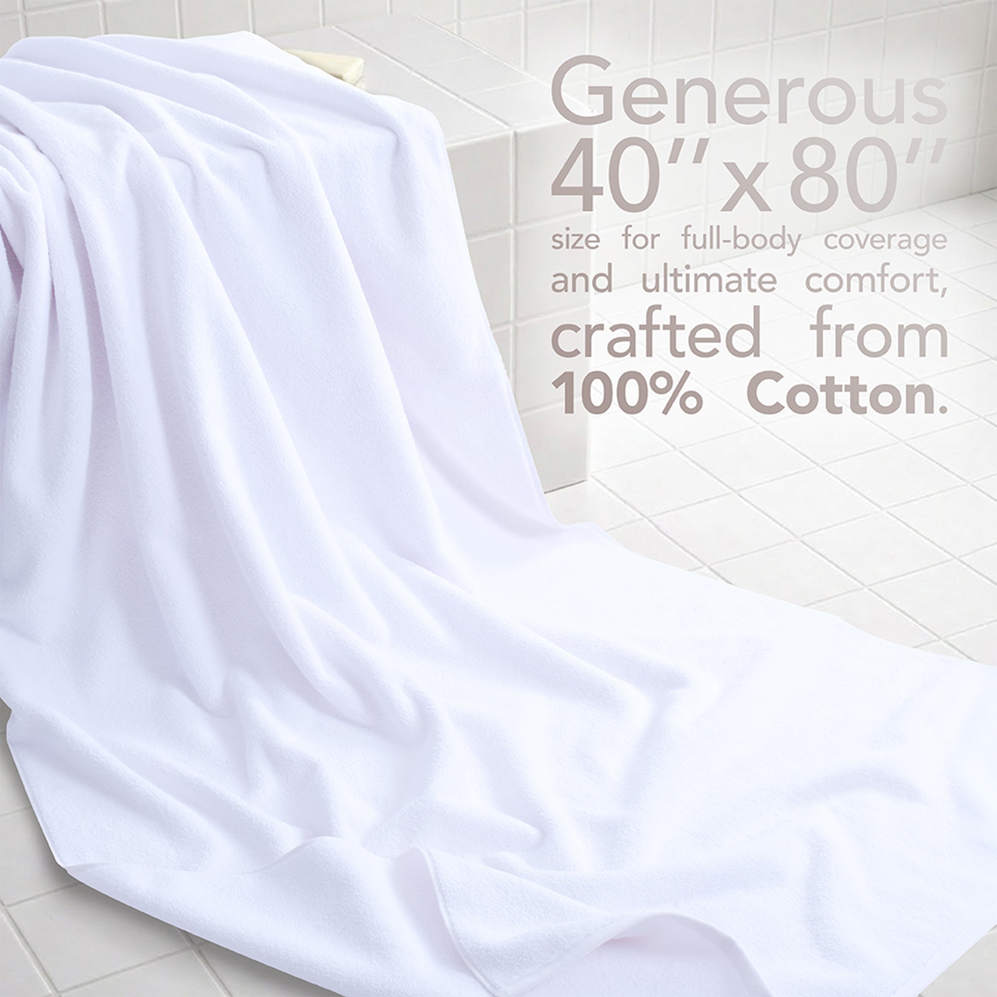 40x80 Oversized Bath Sheets – 12 Pack | Premium 600 GSM Cotton