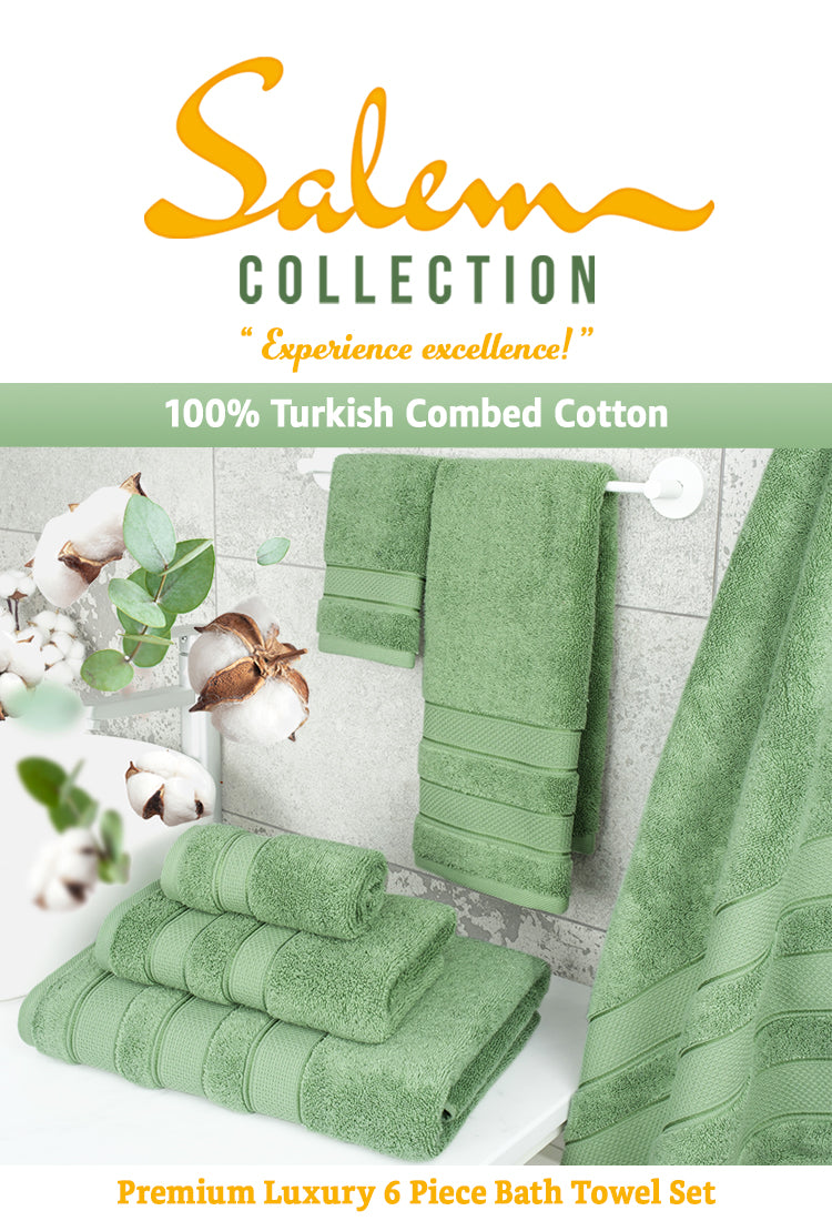 American Soft Linen Salem Collection 100% Turkish Combed Cotton Luxury Bath Towel Set