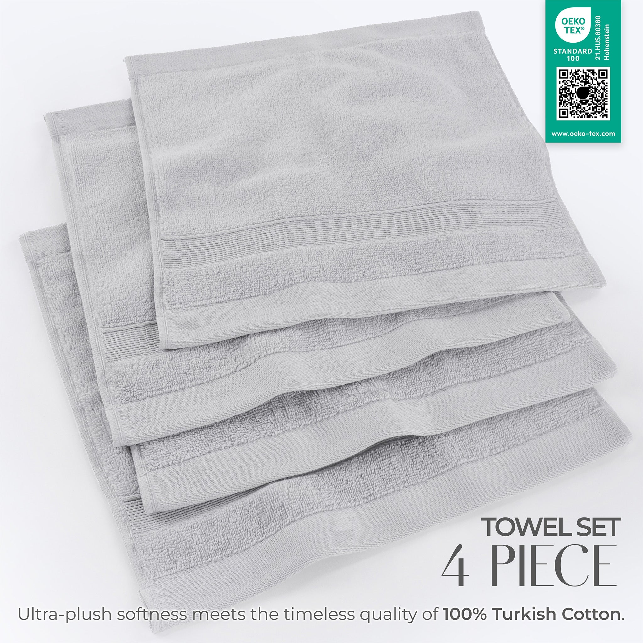 SIENA 4-Piece Turkish Cotton Luxury Washcloths Set – 700 GSM