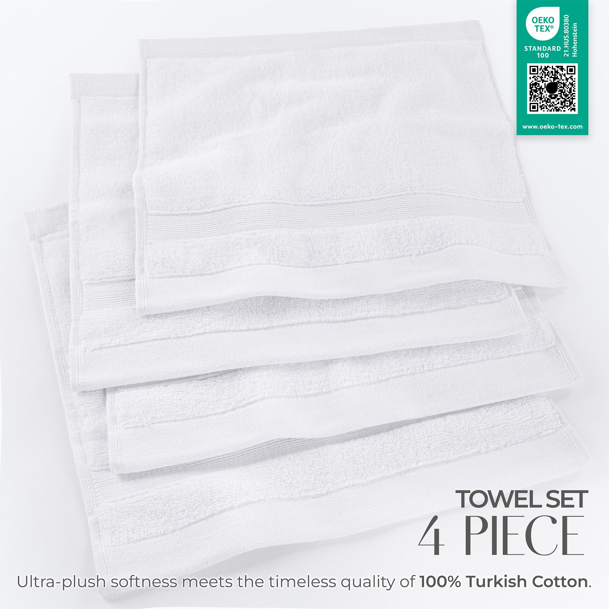 SIENA 4-Piece Turkish Cotton Luxury Washcloths Set – 700 GSM