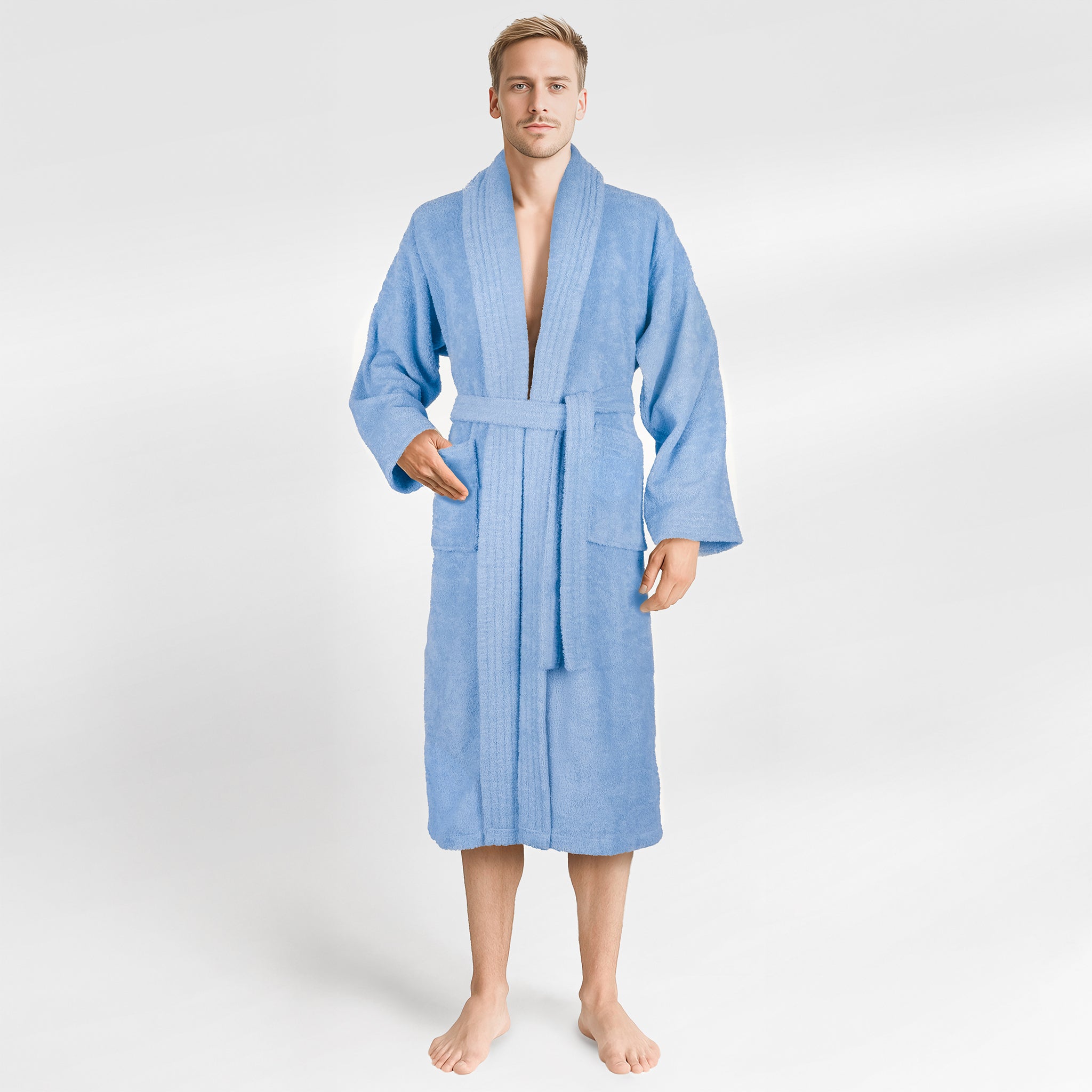 American Soft Linen Luxury Men’s 100% Cotton Turkish Bathrobe – Quick Dry, Soft, Absorbent & Lightweight