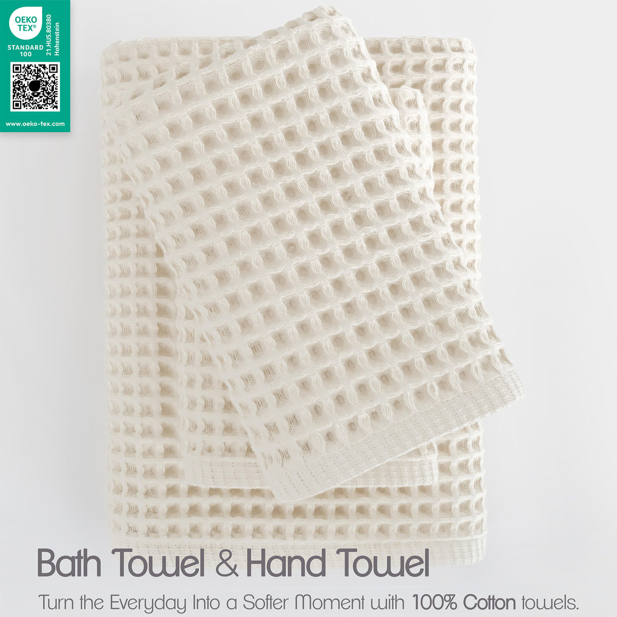 American Soft Linen 100% Cotton Waffle 3 Piece Turkish Towels Set