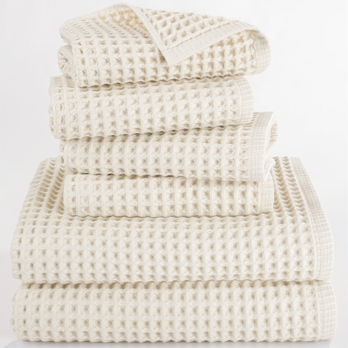 American Soft Linen 100% Cotton Waffle 6 Piece Turkish Towels Set
