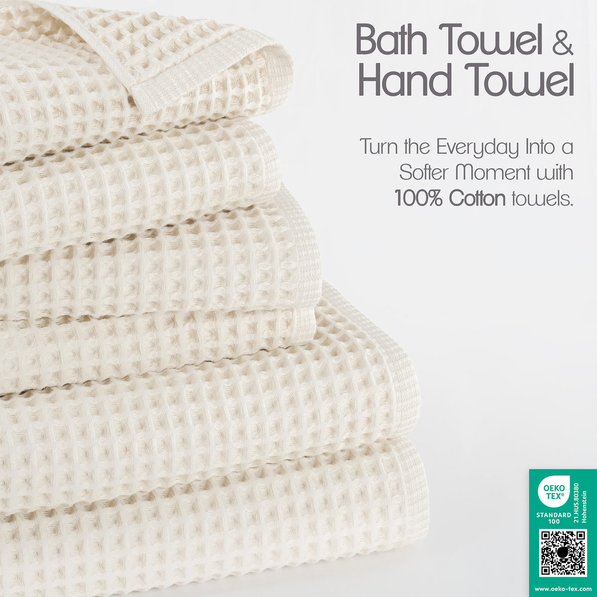American Soft Linen 100% Cotton Waffle 6 Piece Turkish Towels Set