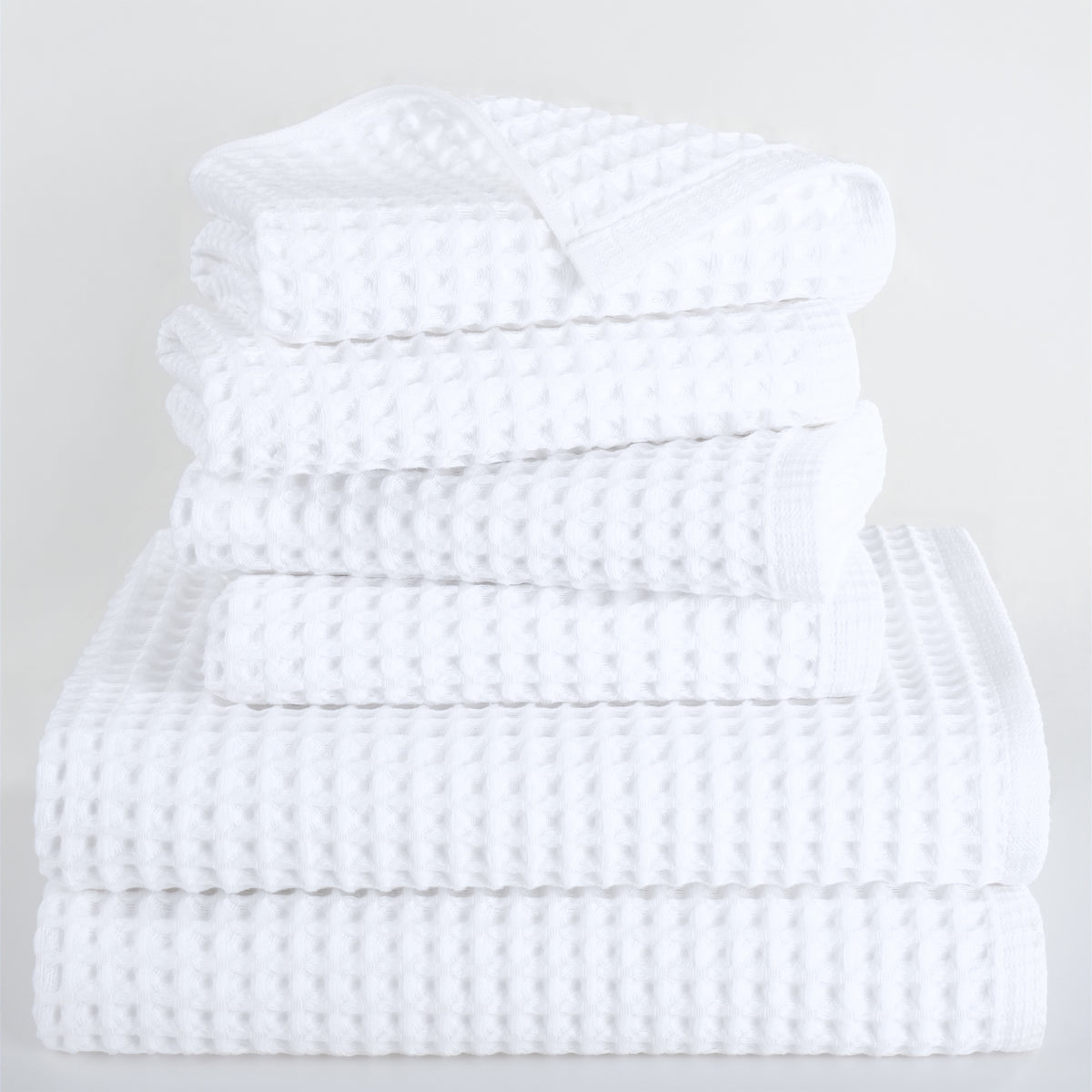 American Soft Linen 100% Cotton Waffle 6 Piece Turkish Towels Set