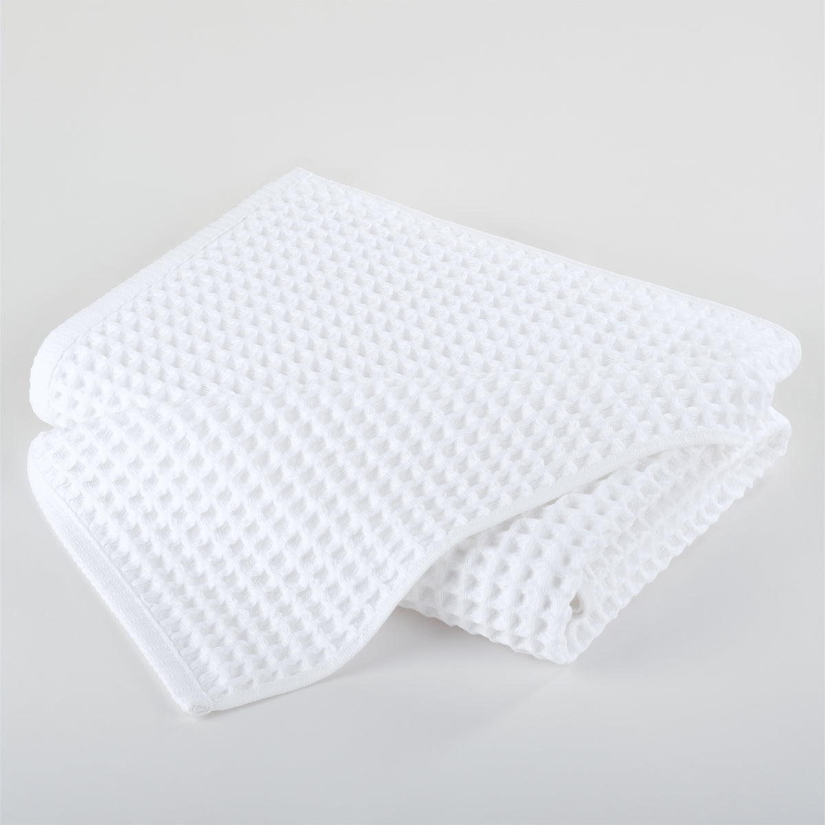 American Soft Linen 100% Cotton Waffle Bath Towel - White 1