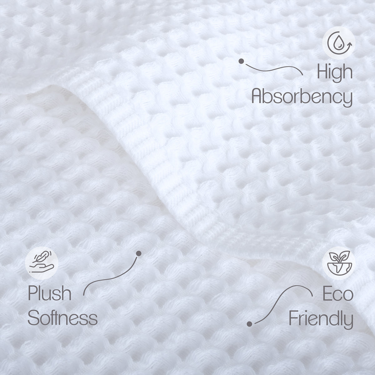 American Soft Linen 100% Cotton Waffle Bath Towel - White 6