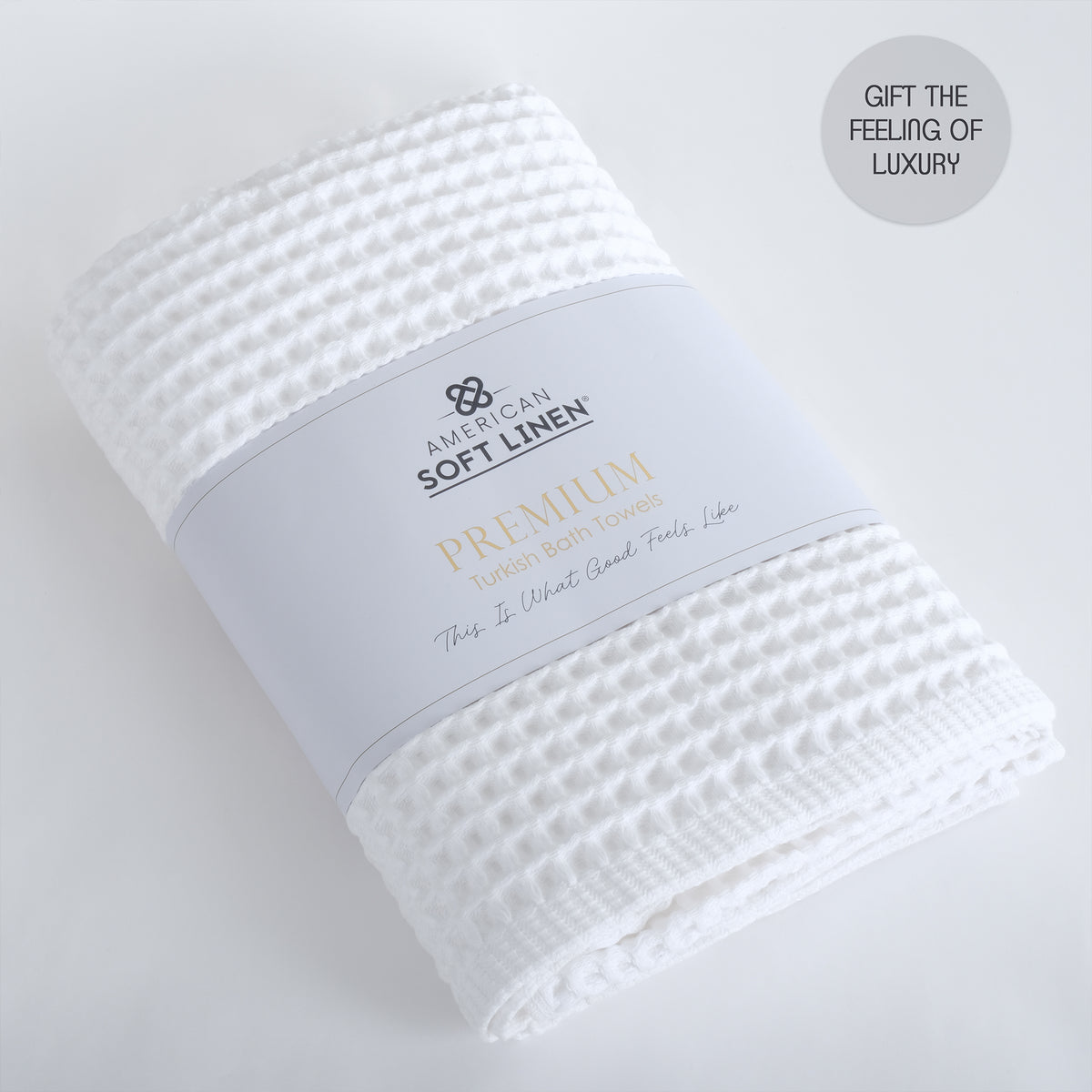 American Soft Linen 100% Cotton Waffle Bath Towel - White 8