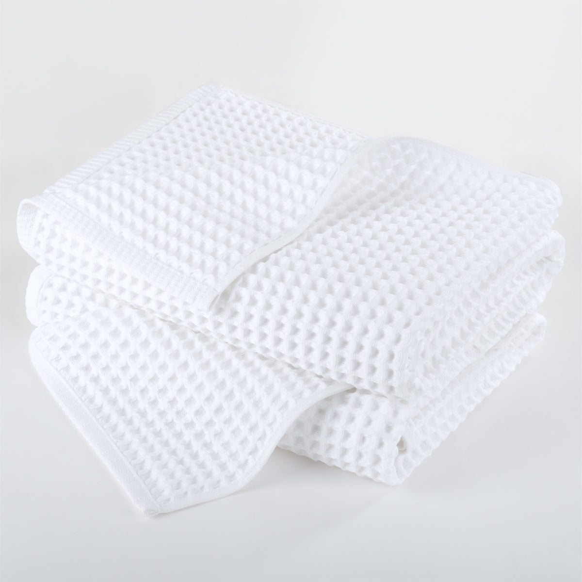 American Soft Linen 100% Cotton Waffle Bath Towels 2 Pack - White 1