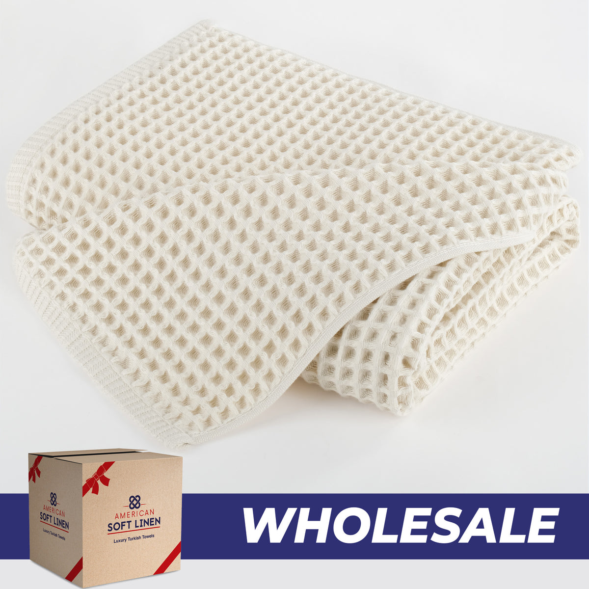 American Soft Linen 100% Cotton Waffle Bath Towels Wholesale – 26 Case Beige 1