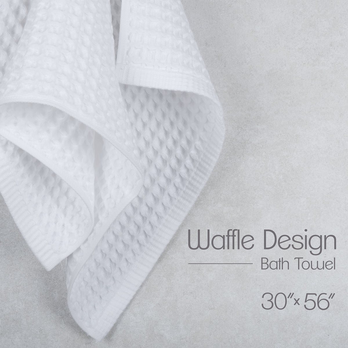 American Soft Linen 100% Cotton Waffle Bath Towels Wholesale – 26 Case White 5